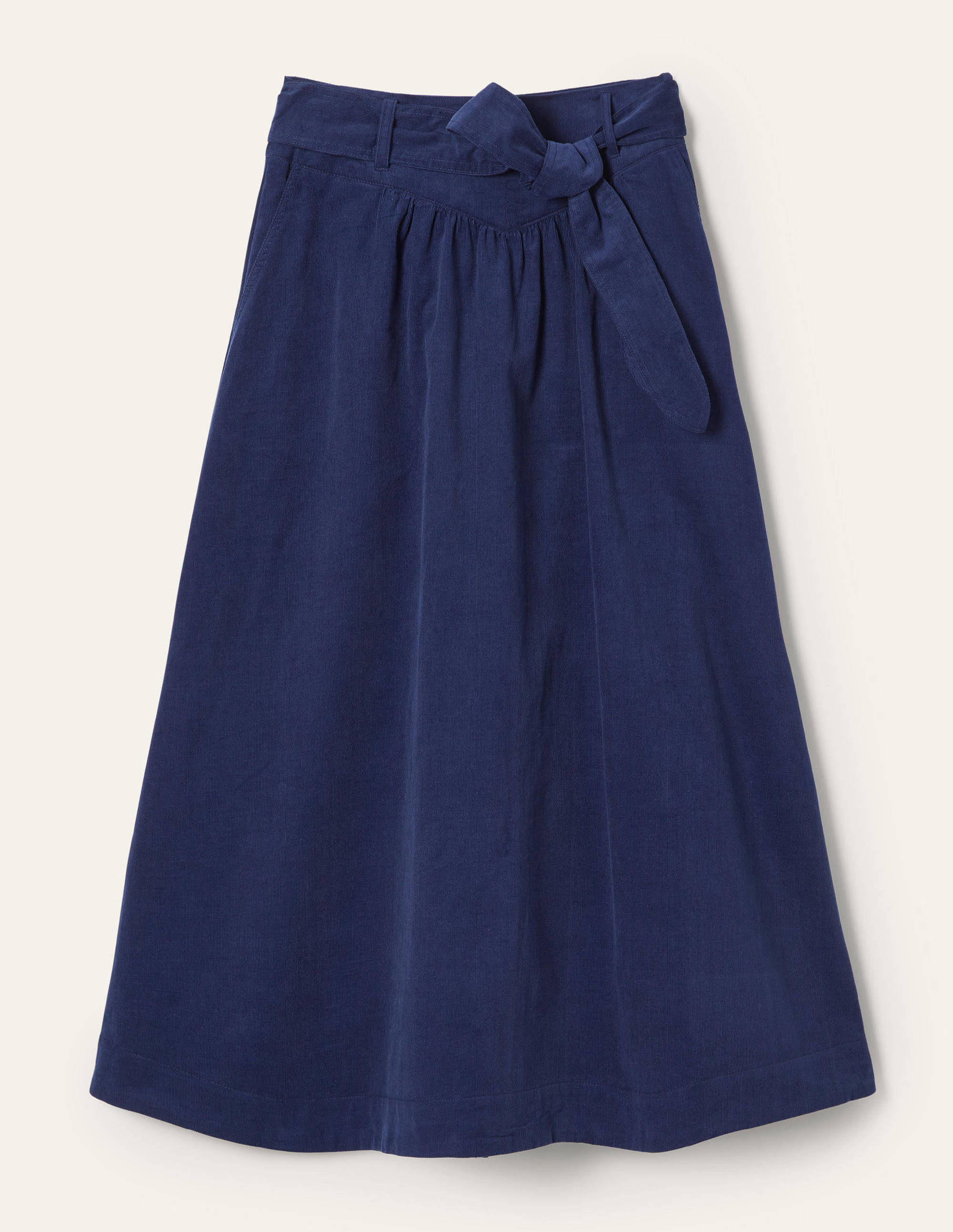 Tie Waist Cord Midaxi Skirt-Night Blue - Image 5