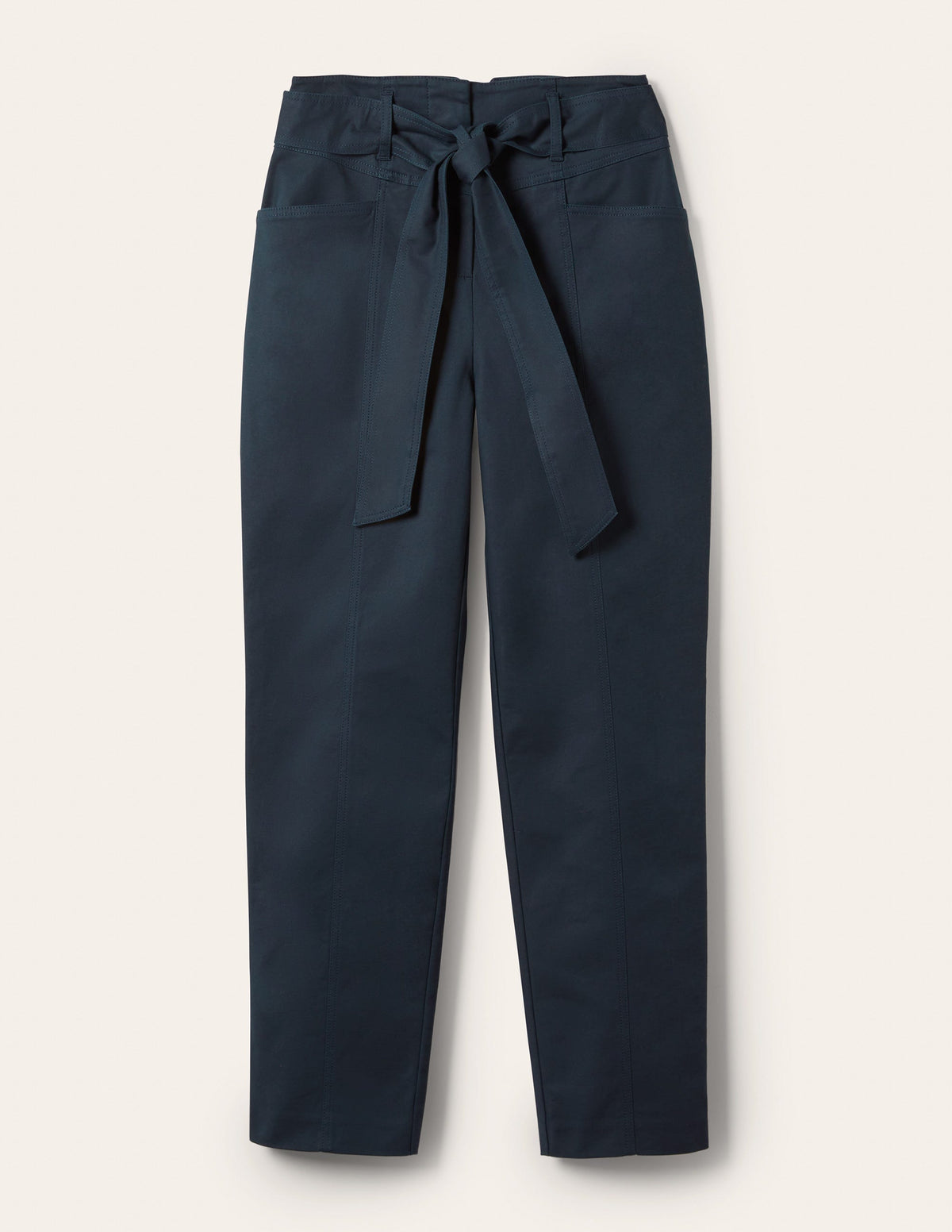 Tailored Tie Waist Pants-Navy - Image 5