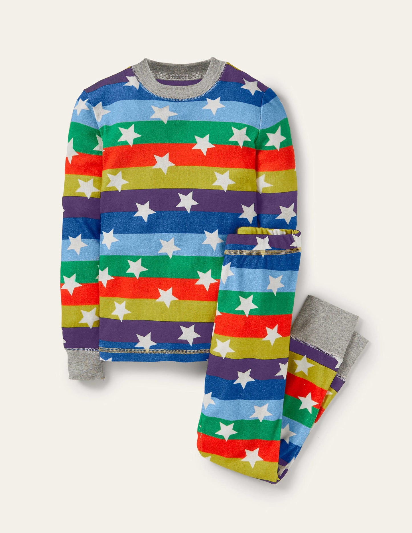 Snug Glow-in-the-dark Pajamas-Rainbow Stars