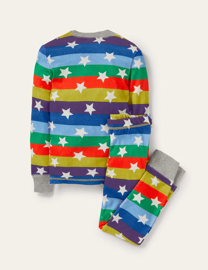 Snug Glow-in-the-dark Pajamas-Rainbow Stars-2
