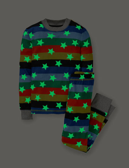 Snug Glow-in-the-dark Pajamas-Rainbow Stars-4