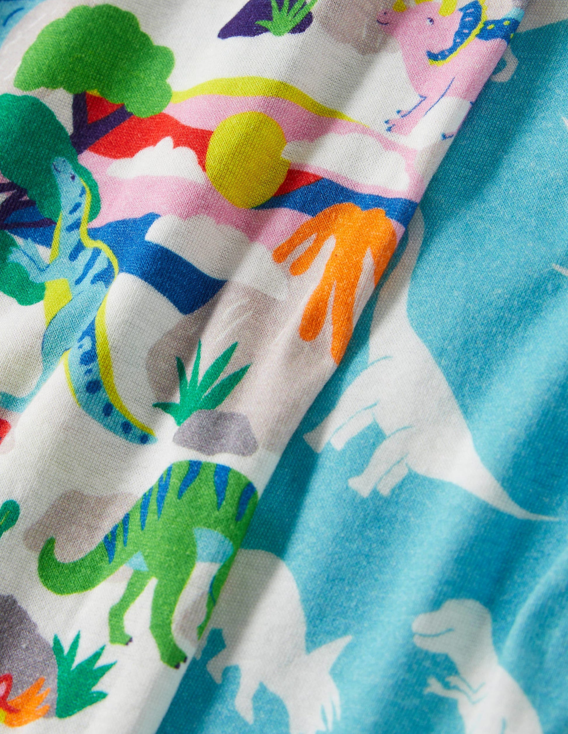 Cosy Twin Pack Long Pajamas-Ivory Multi Dino Sunset-3