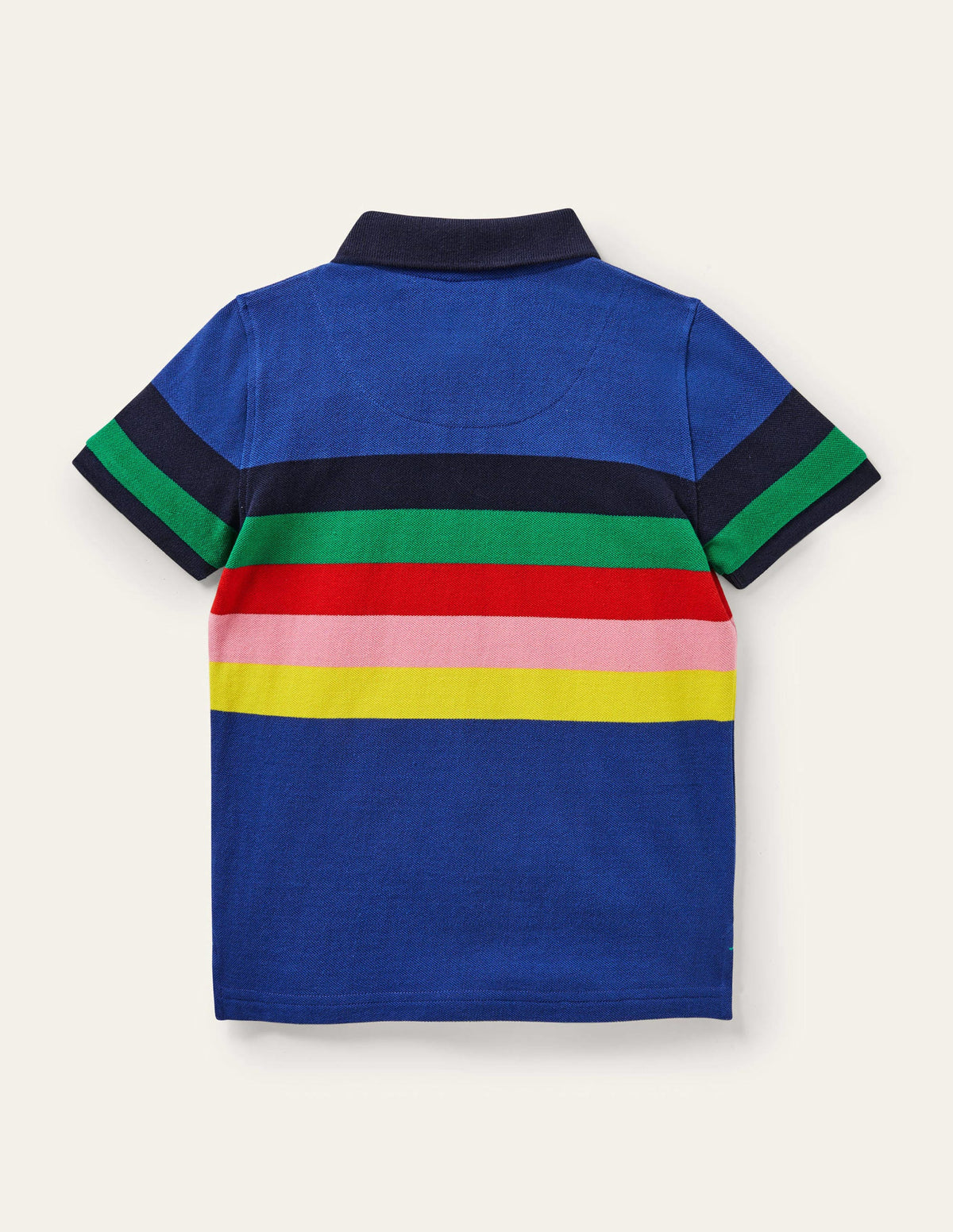 Piqué Polo Shirt-Delft Blue/Rainbow-2