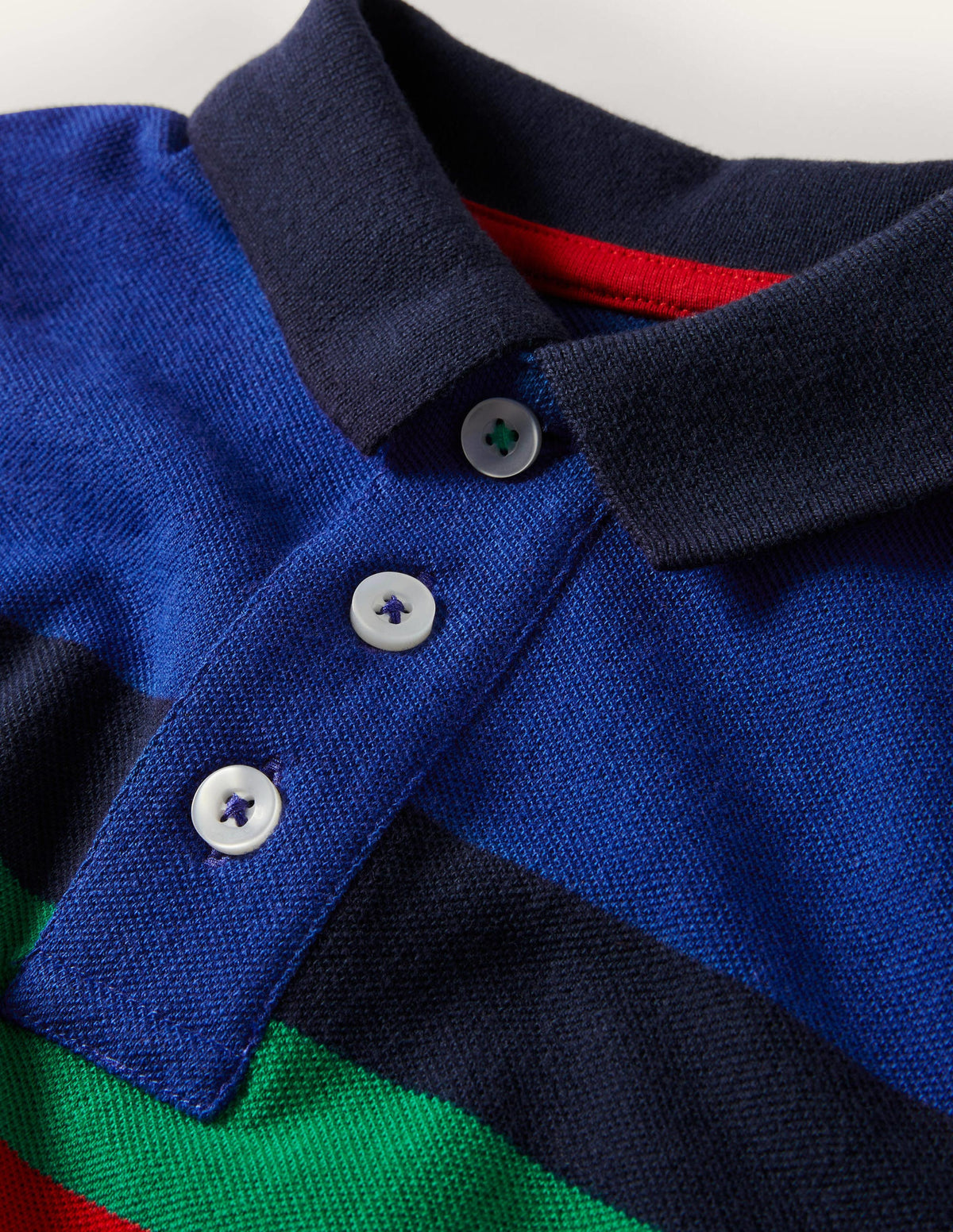 Piqué Polo Shirt-Delft Blue/Rainbow - Image 3