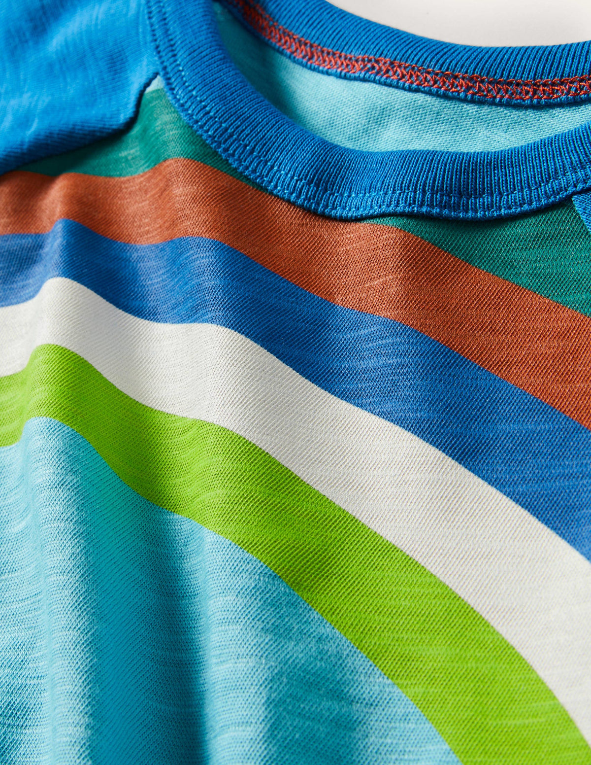 Colourblock Raglan T-shirt-Aqua Blue Rainbow - Image 3
