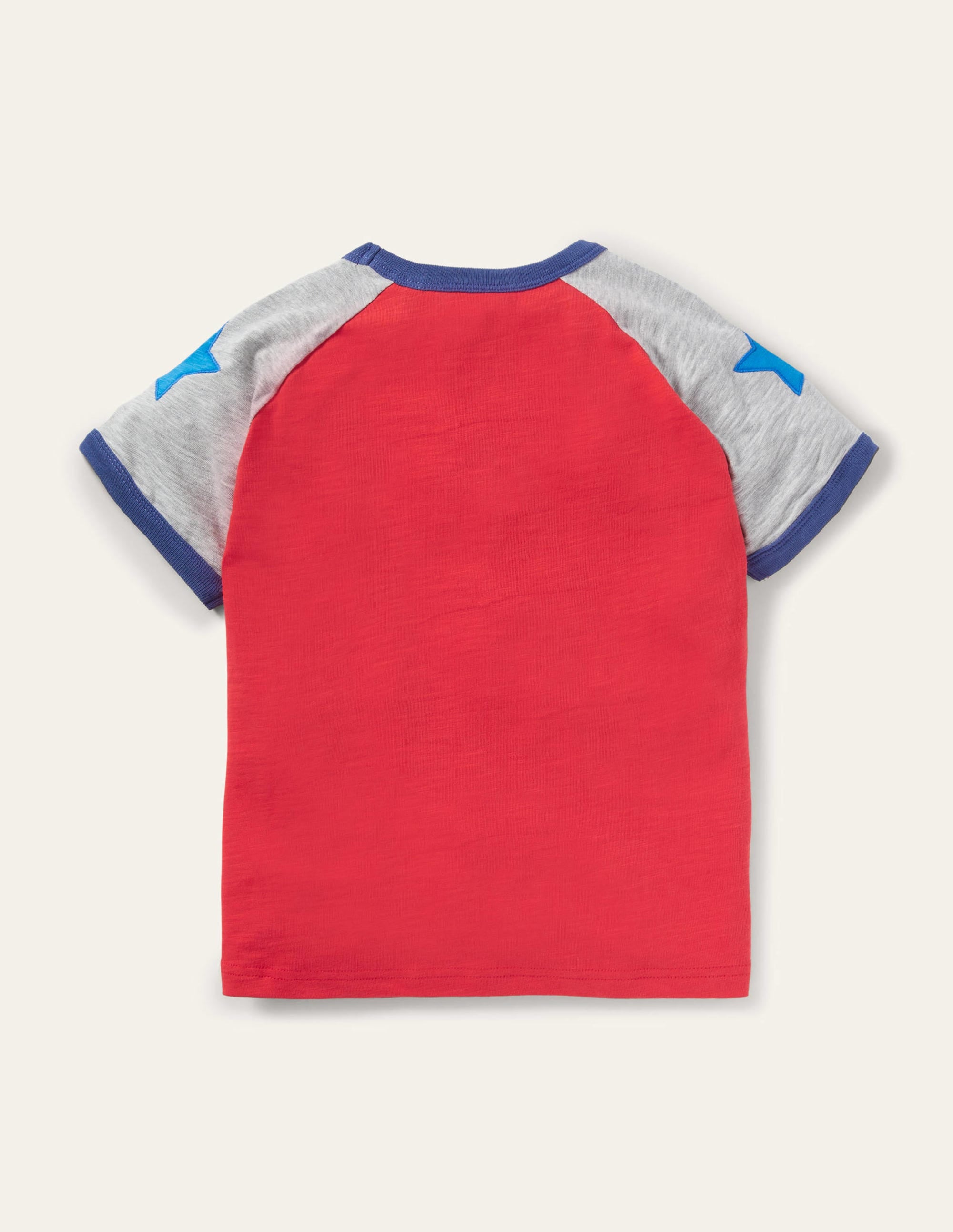 Colourblock Raglan T-shirt-Fire Red Stars - Image 2