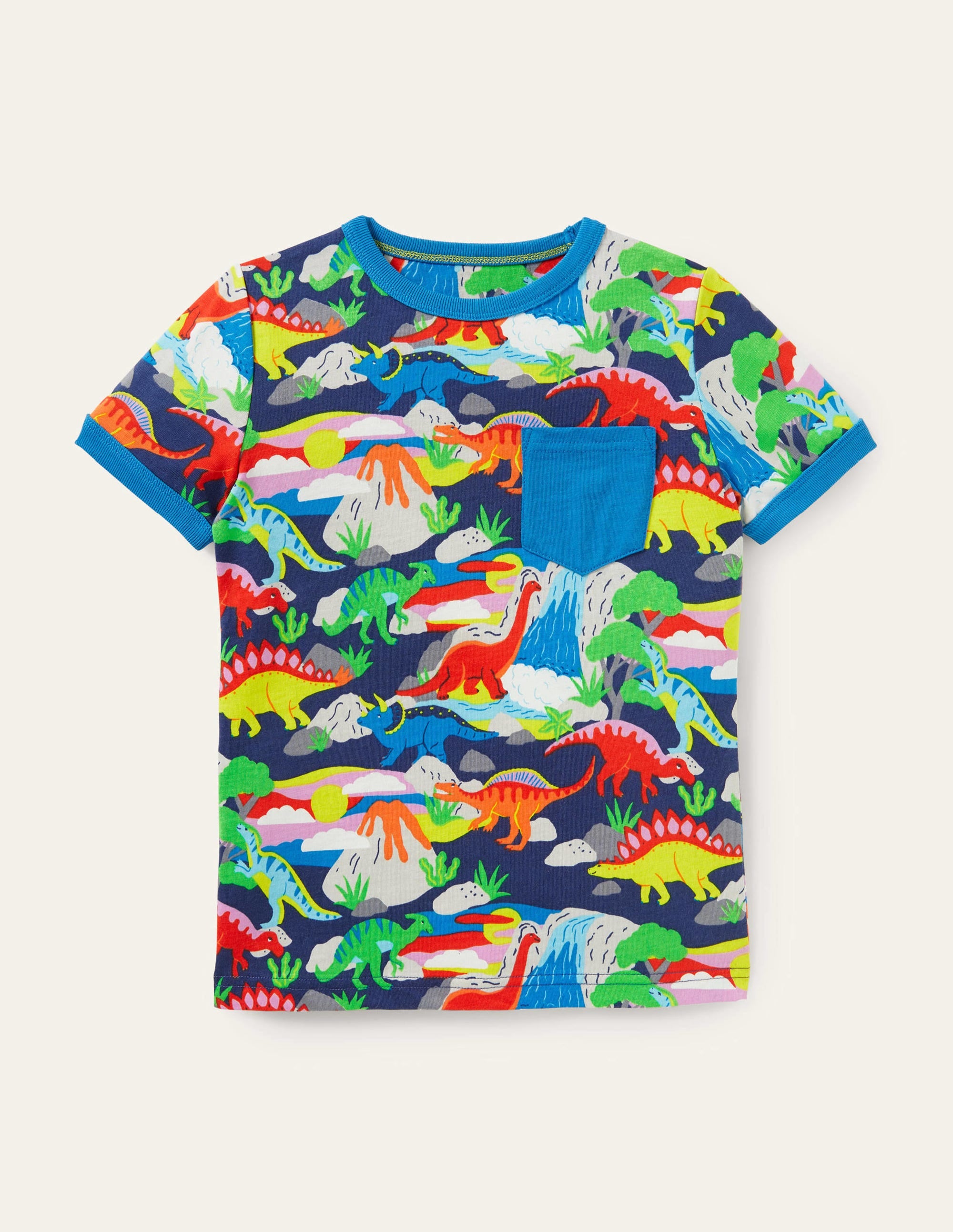 Graphic Vacation T-shirt-Multi Dino - Image 1