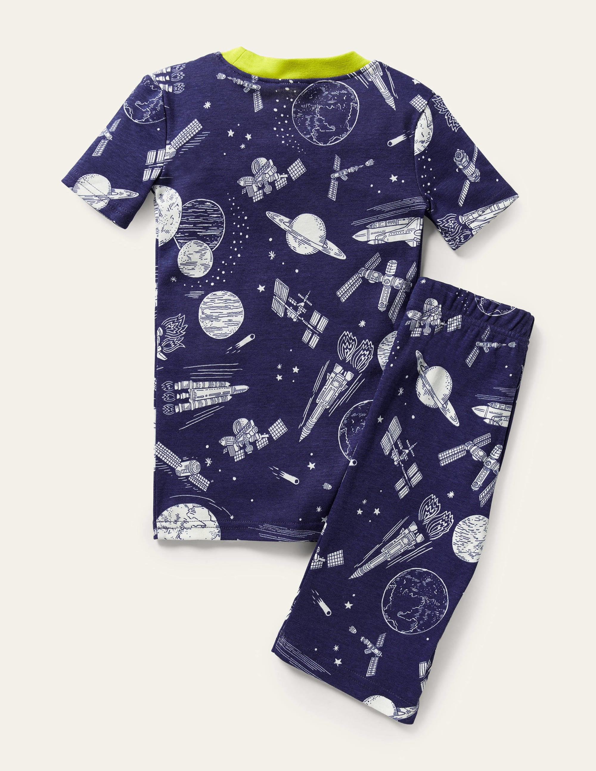 Snug Short John Glow Pyjamas-Starboard Blue Space - Image 2