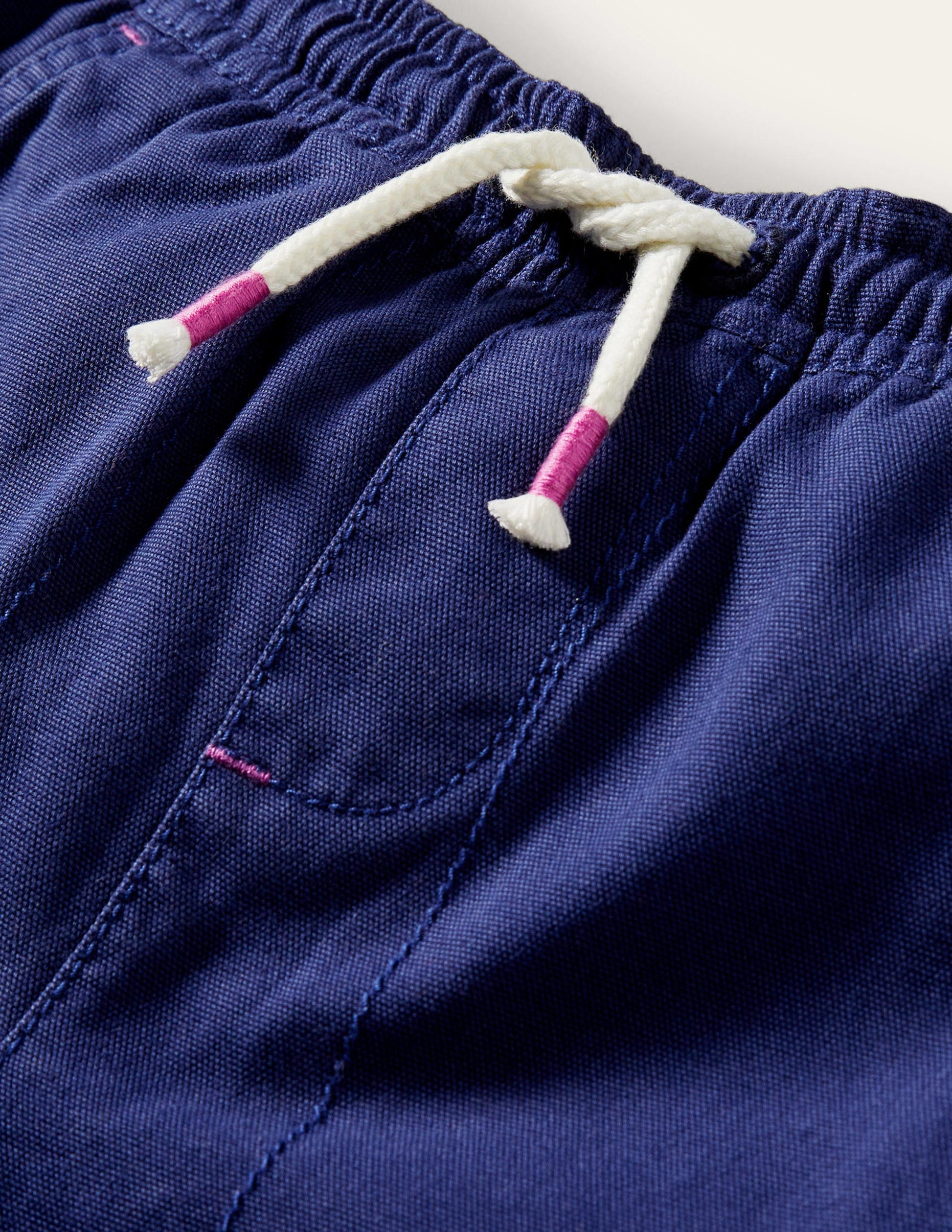 Pull-on Drawstring Shorts-College Navy-3