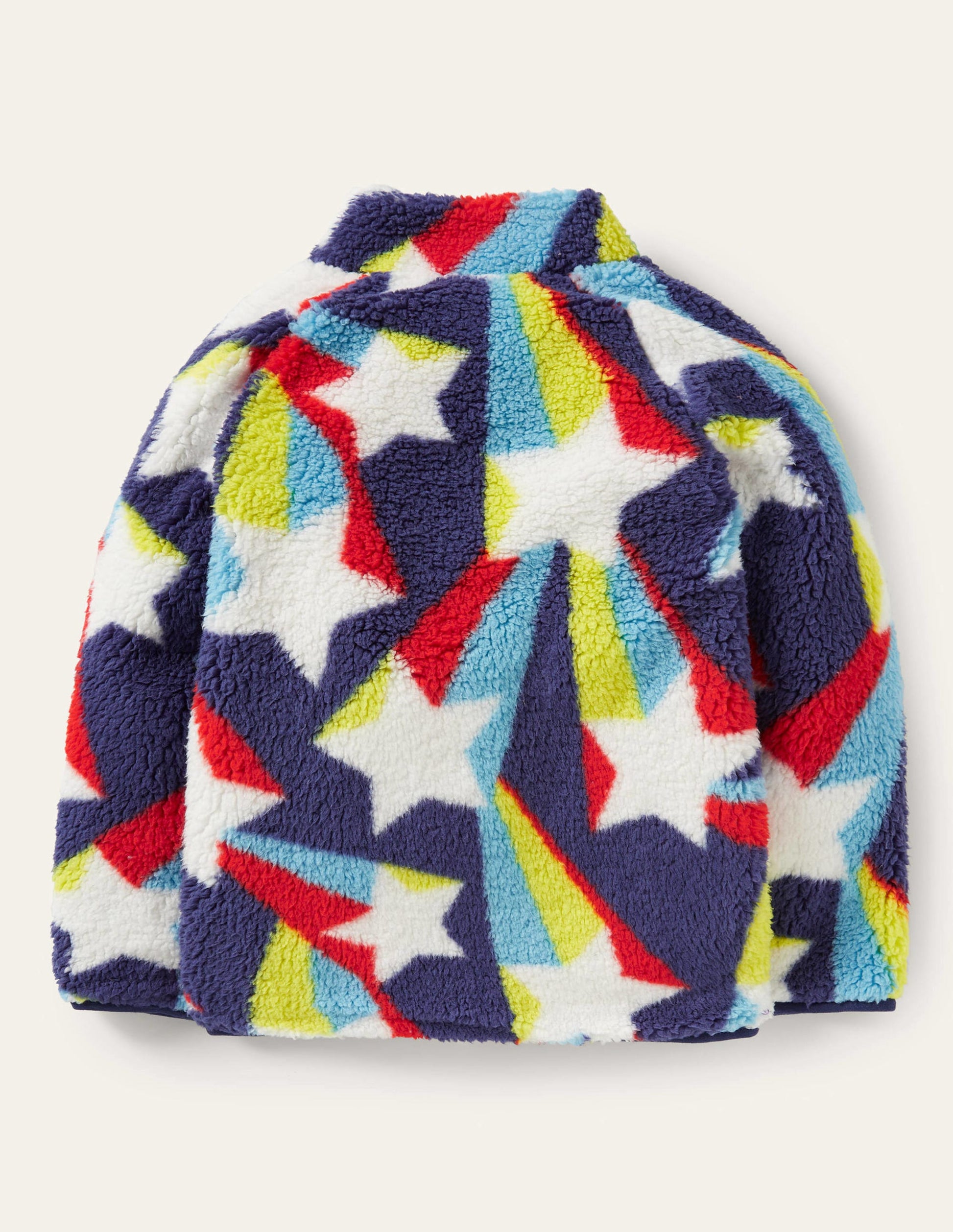 Blue Star Print Zip-up Fleece Jacket-Starboard Blue Shooting Star-2