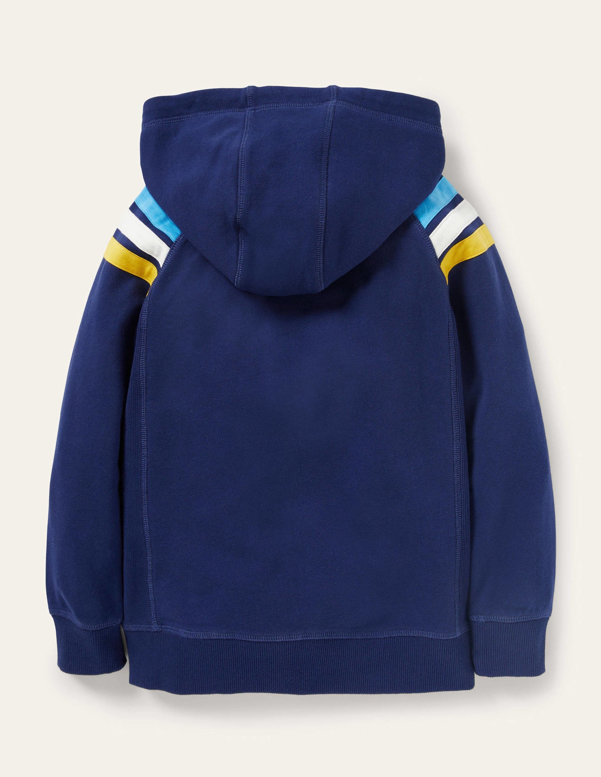 Rainbow Sleeve Zip-Up Hoodie-College Navy-2