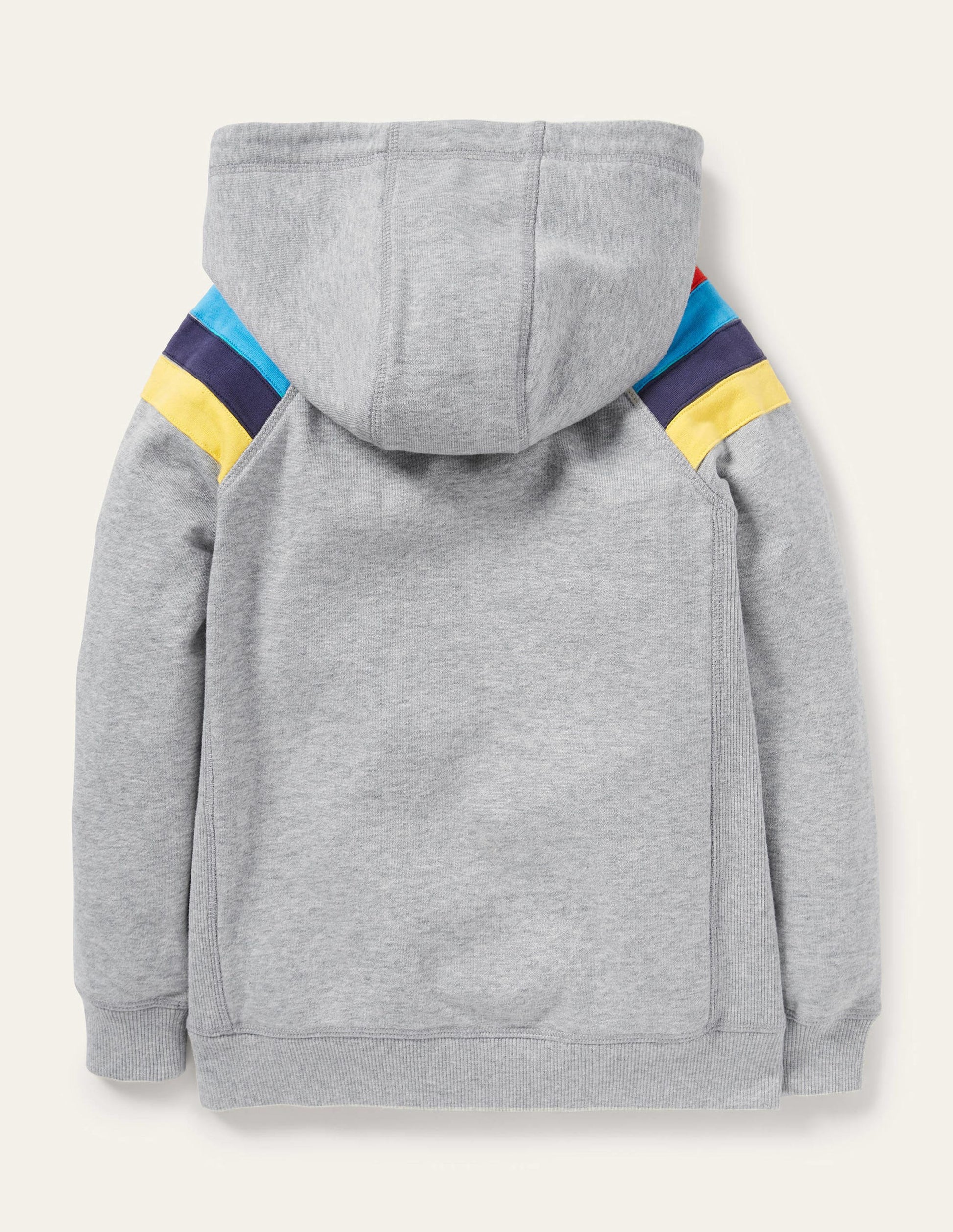 Rainbow Sleeve Zip-Up Hoodie-Grey Marl-2