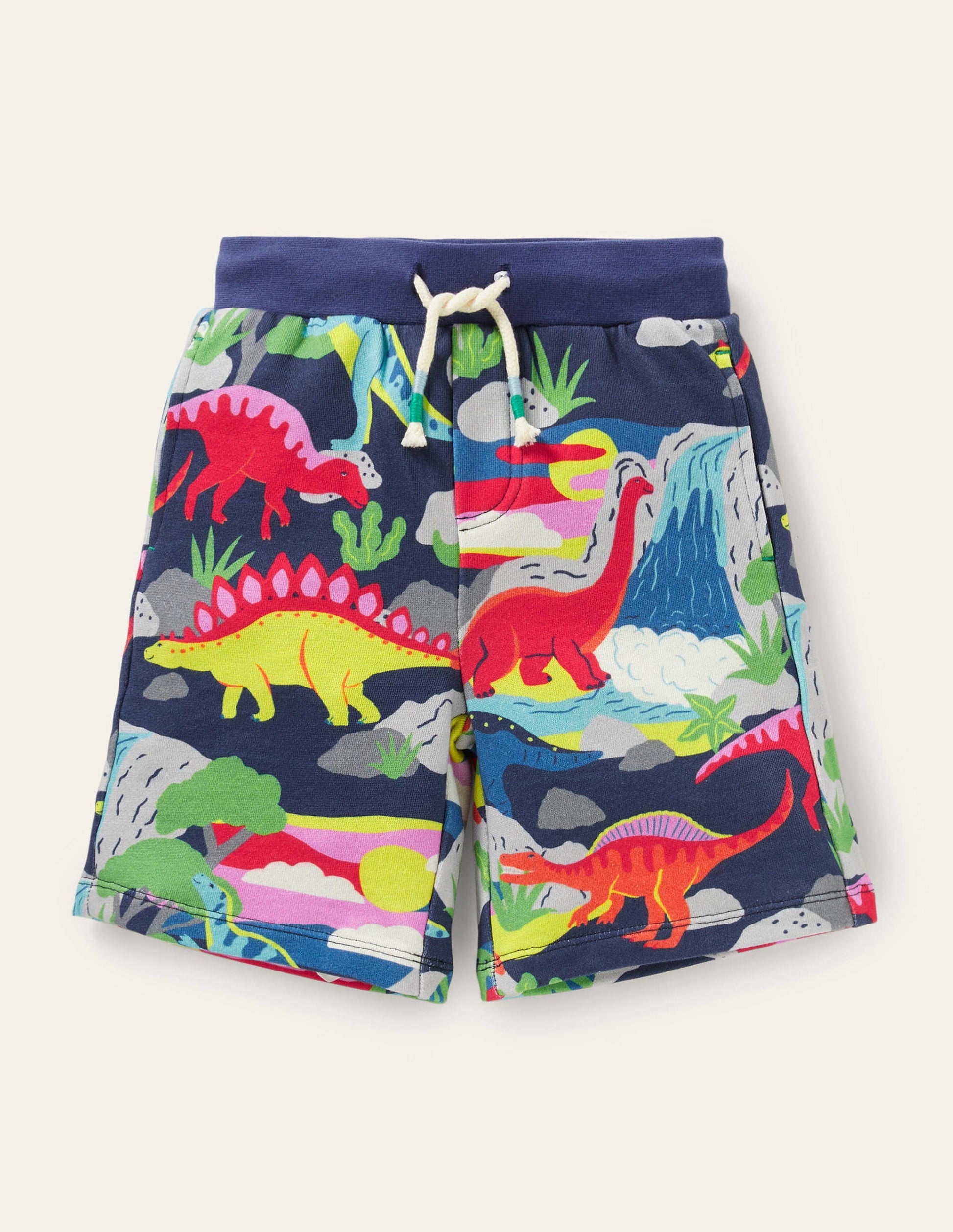 Printed Sweatshorts-Starboard Blue Dino Sunset-1