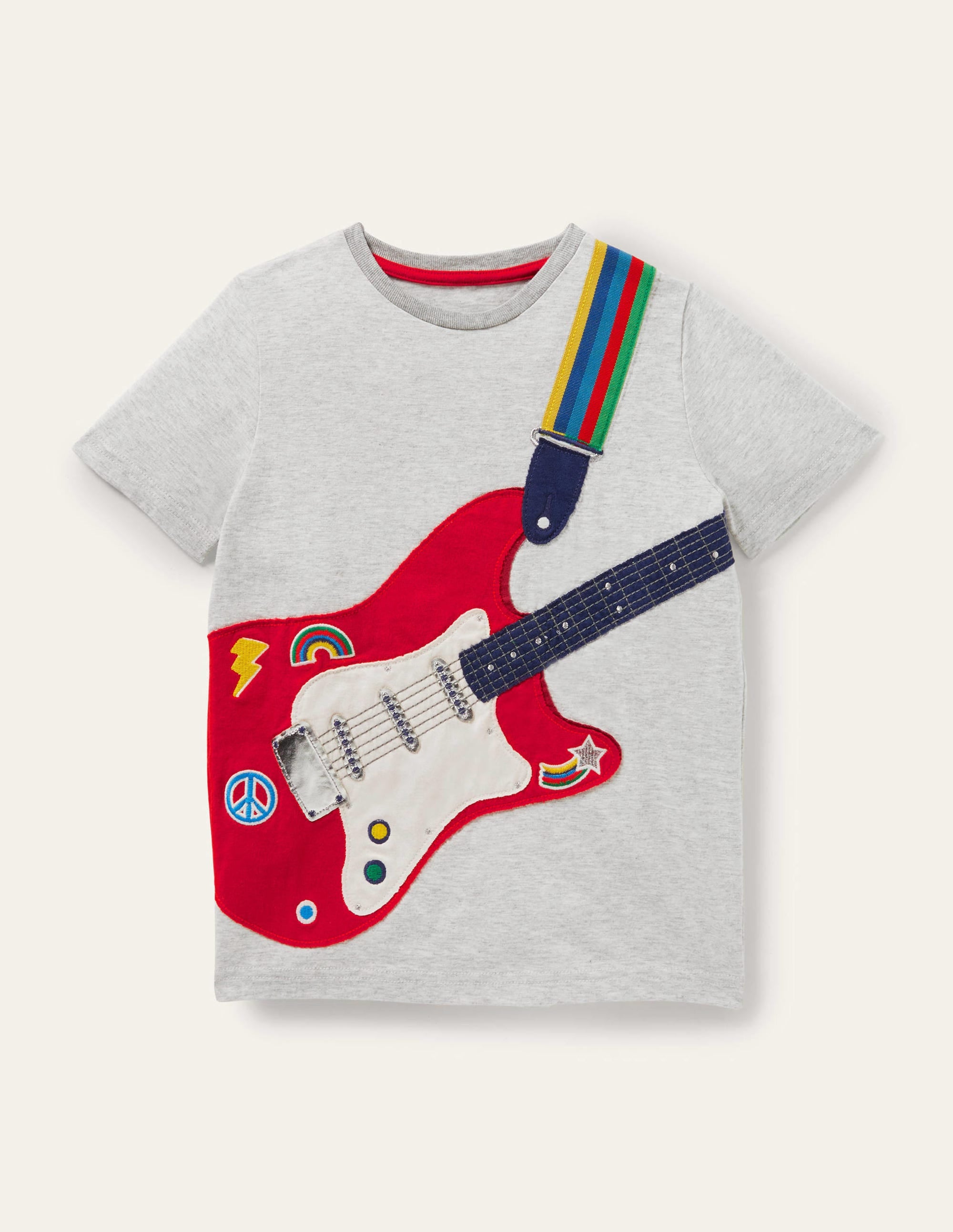 Front & Back Guitar T-shirt-Grey Marl - Image 1