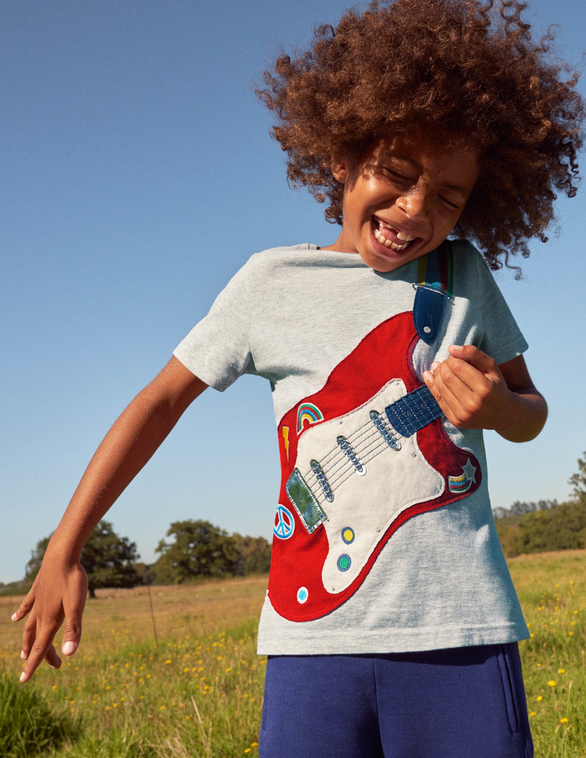 Front & Back Guitar T-shirt-Grey Marl - Image 6