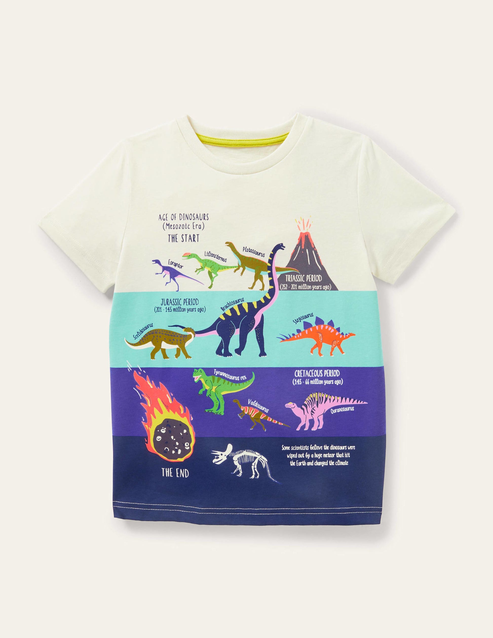 Graphic Layers T-shirt-Ivory Dinosaur-1