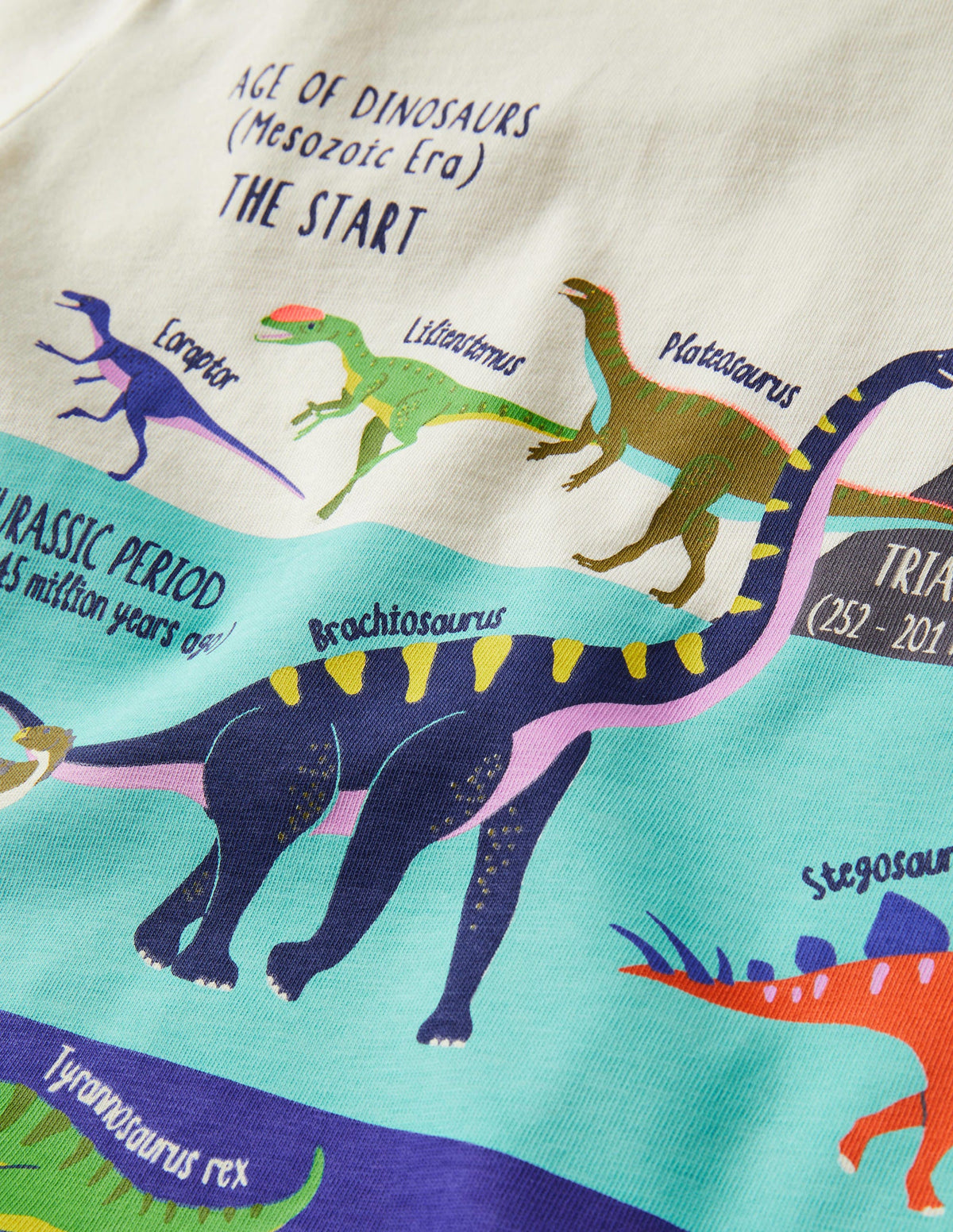 Graphic Layers T-shirt-Ivory Dinosaur - Image 3