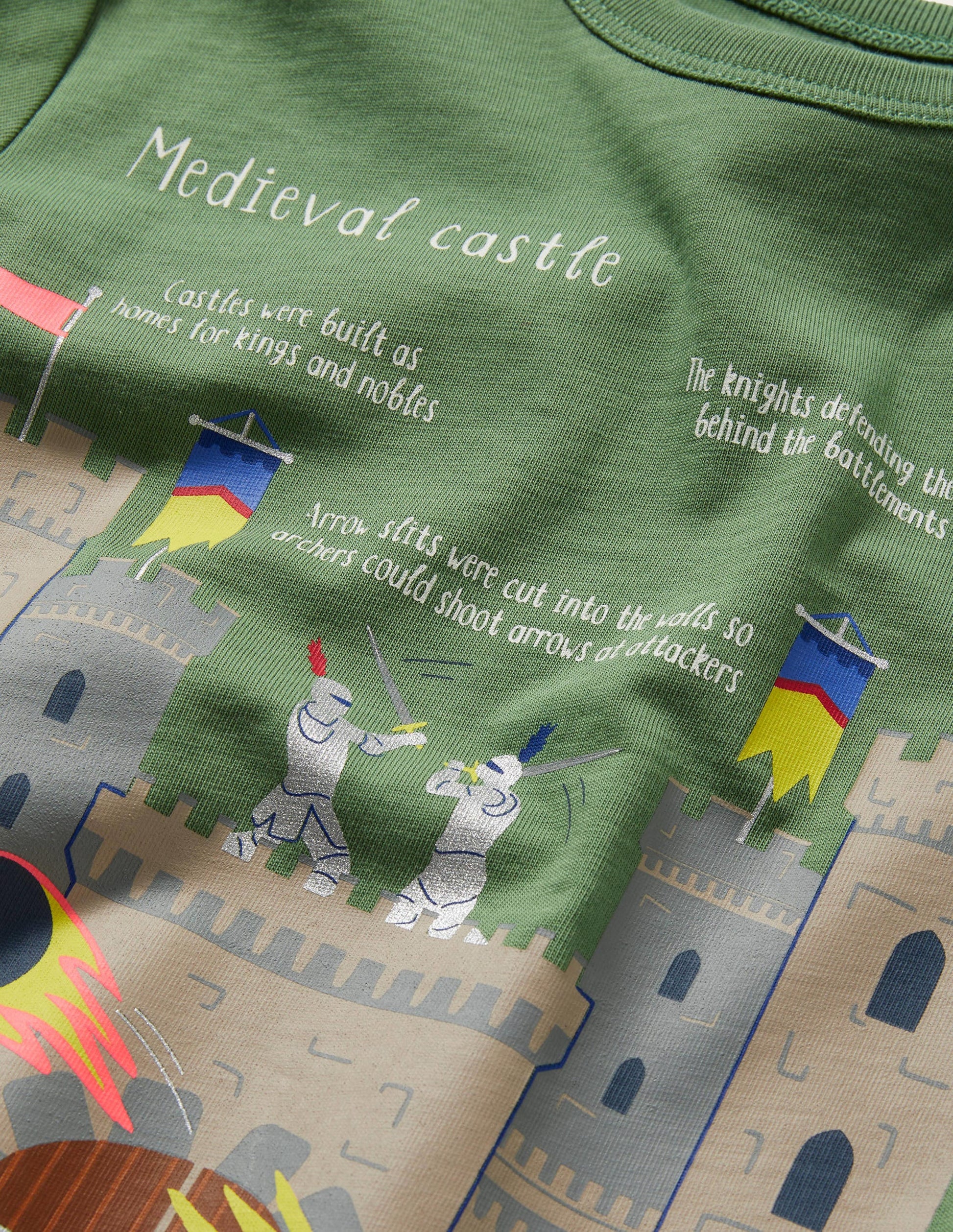 Educational History T-shirt-Safari Green Castle-3