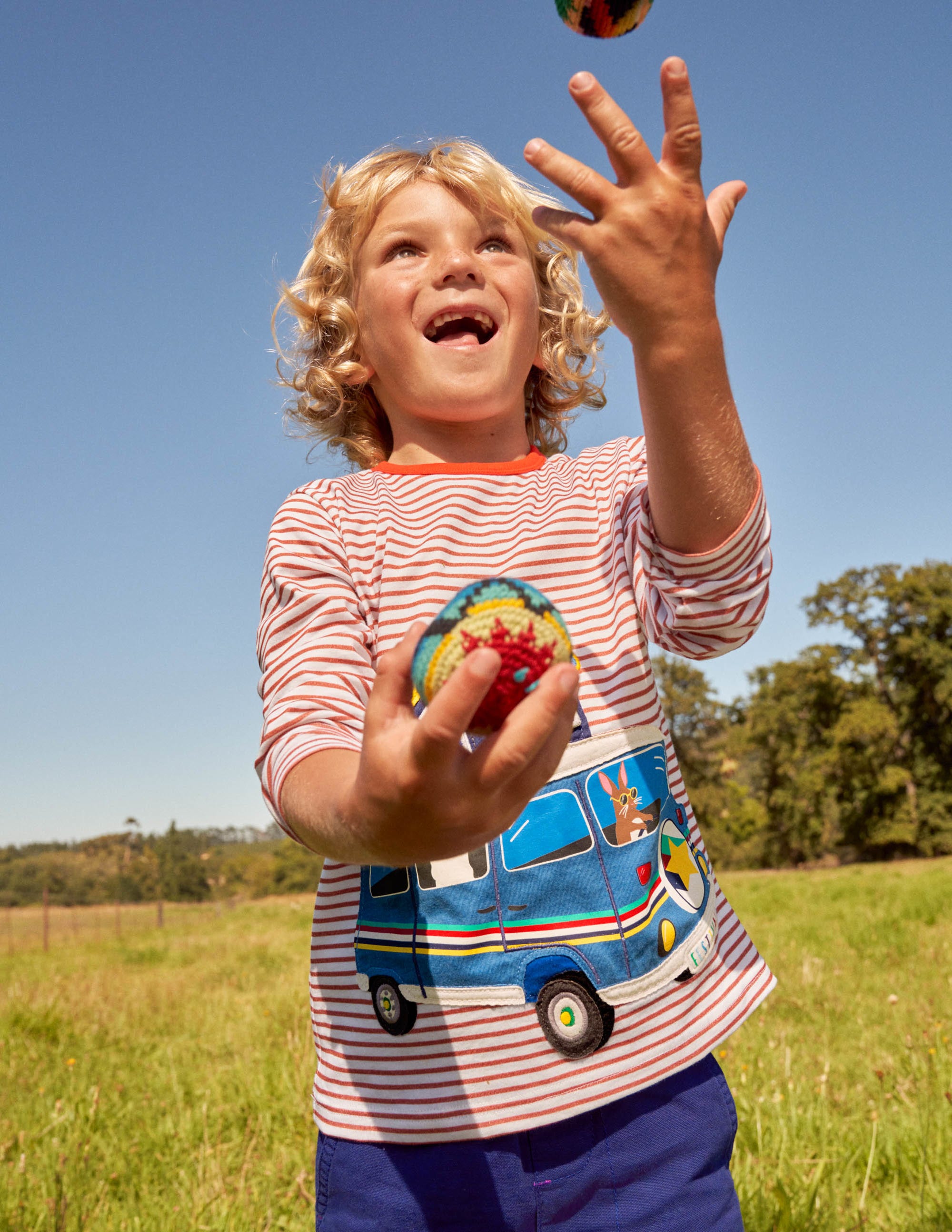 Lift-the-flap Vehicle T-shirt-Strawberry Red/Ivory Camper - Image 5