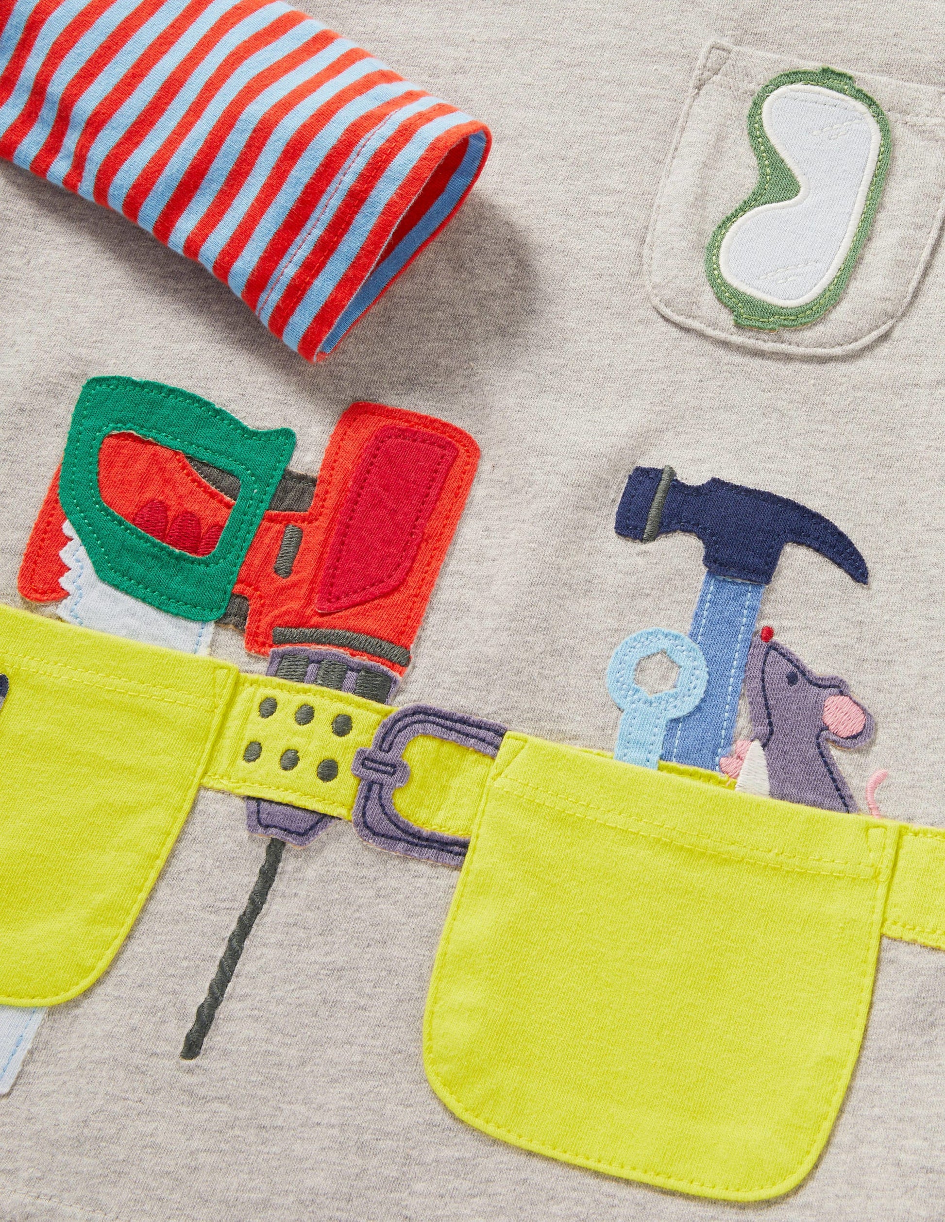 Occupational Appliqué T-shirt-Grey Marl Builder-3