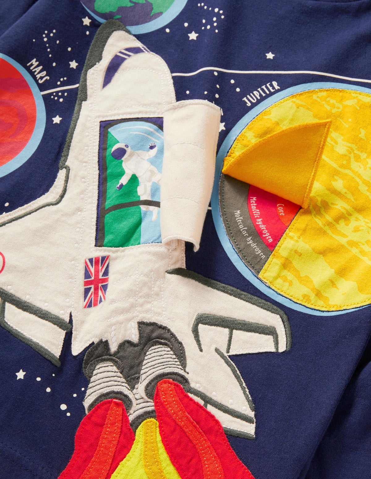 Lift-the-flap Rocket T-shirt-Navy Ombre Rocket - Image 3