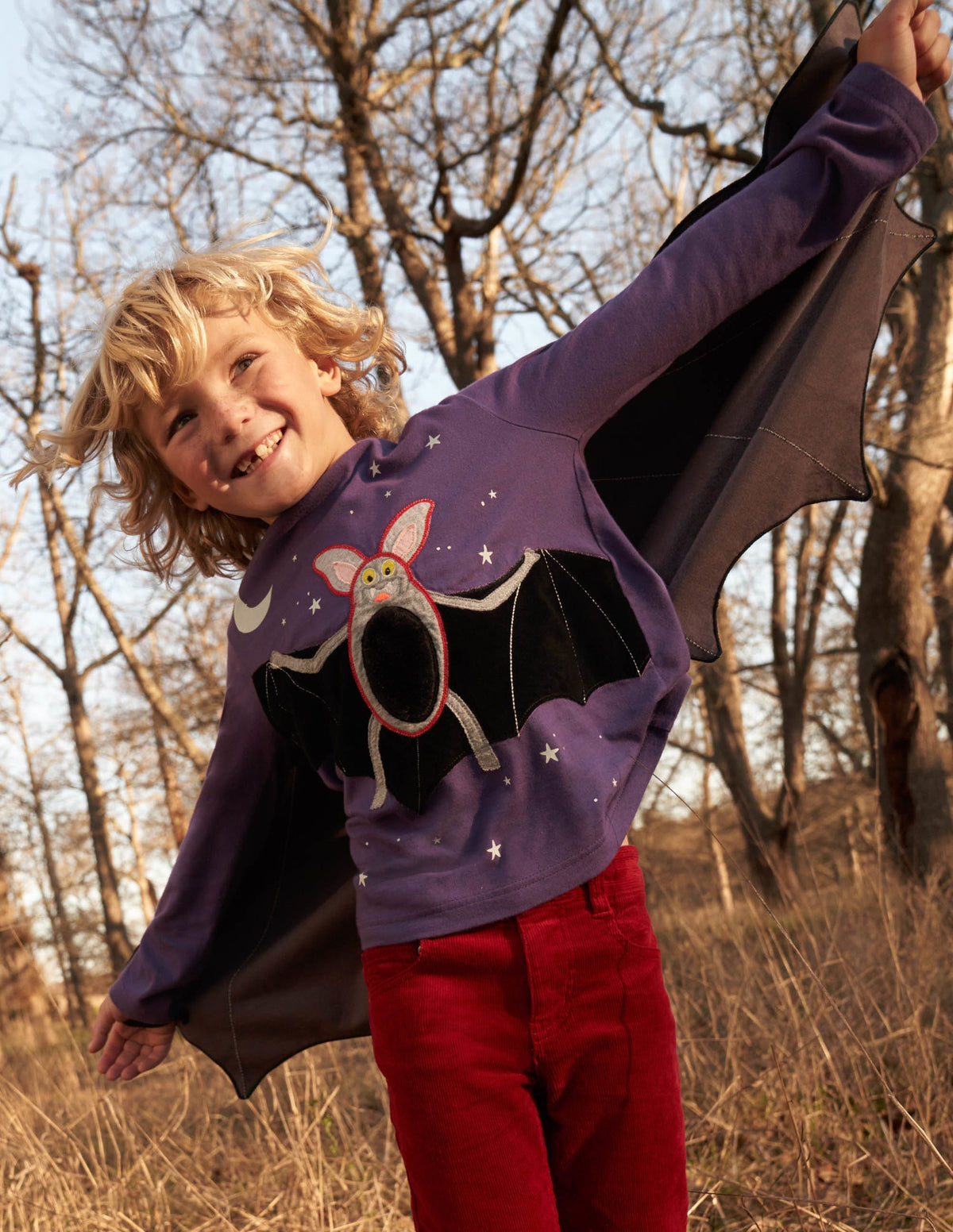 Halloween Glow Bat T-shirt-Bijou Purple Bat-4