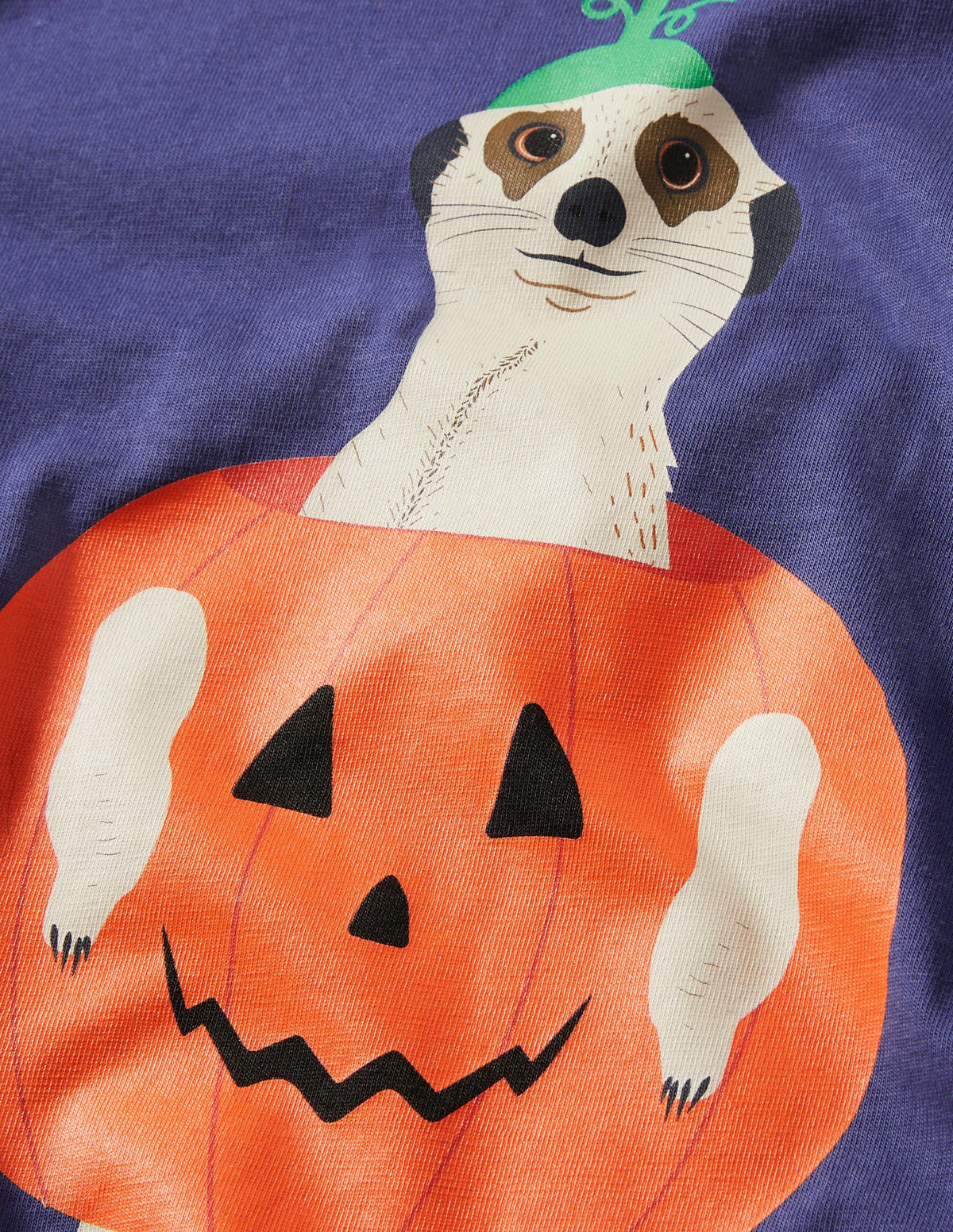 Halloween Double Layer T-shirt-Navy/Ivory Meerkat-3