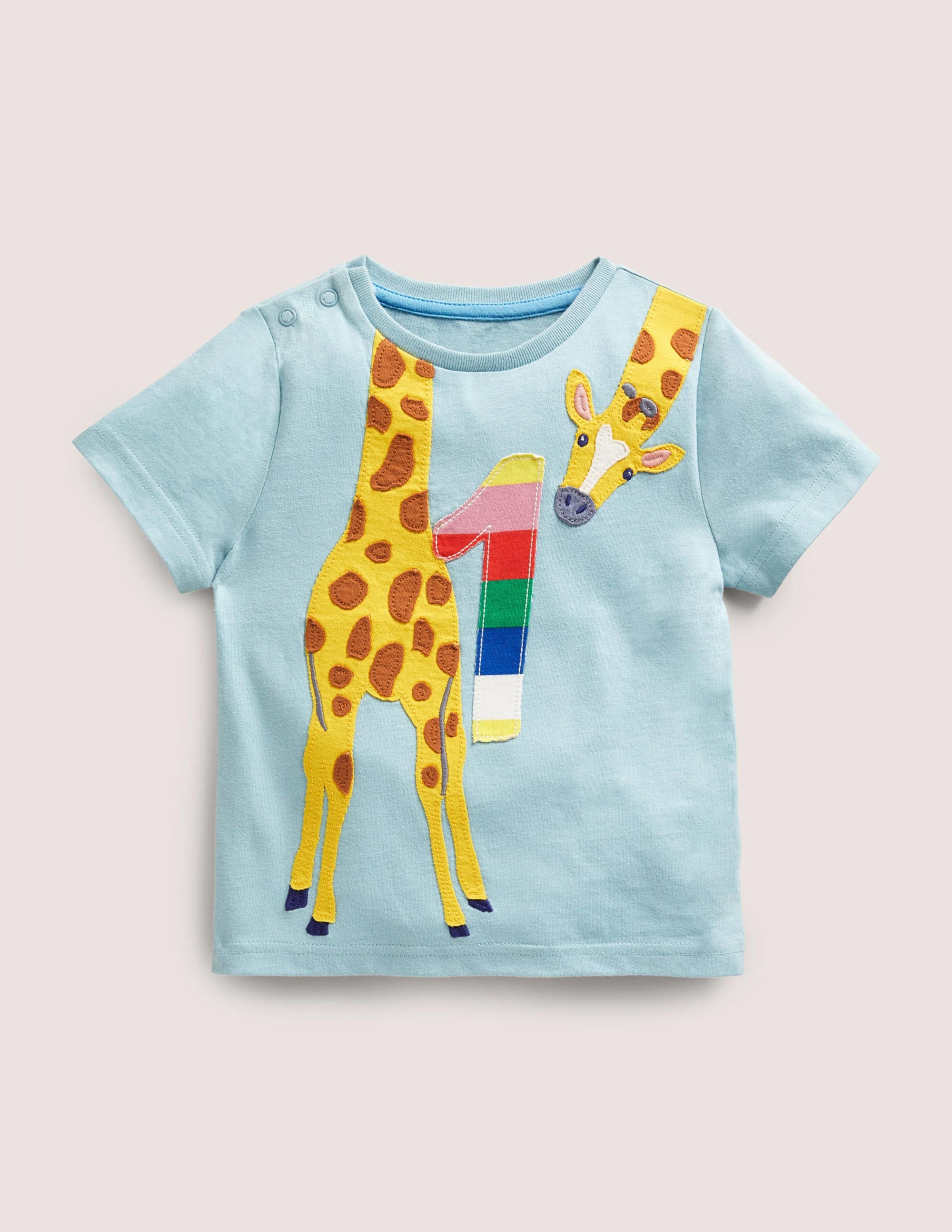 Birthday Appliqué T-shirt-Mineral Blue One - Image 1