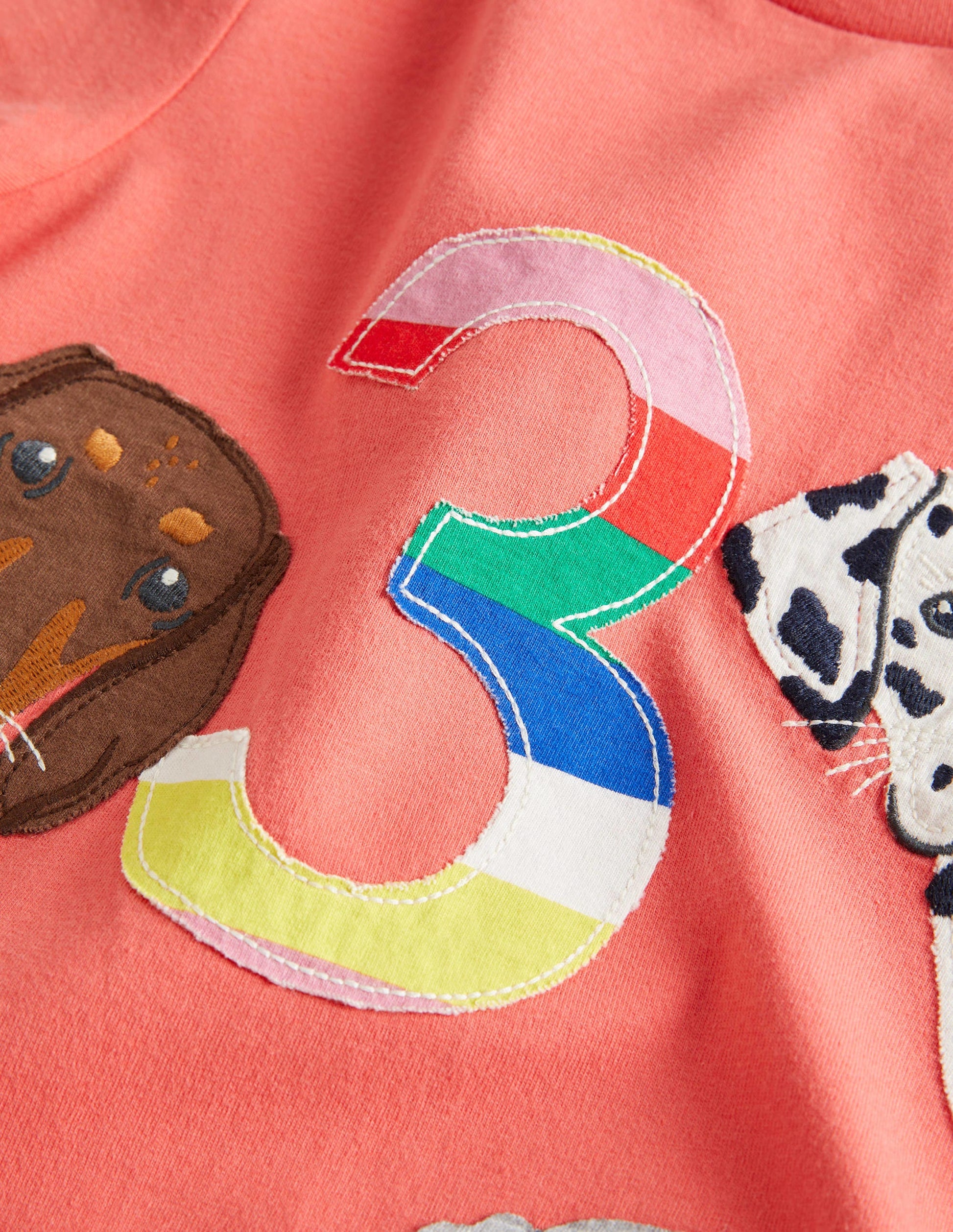 Birthday Appliqué T-shirt-Fire Red Dogs Three-3