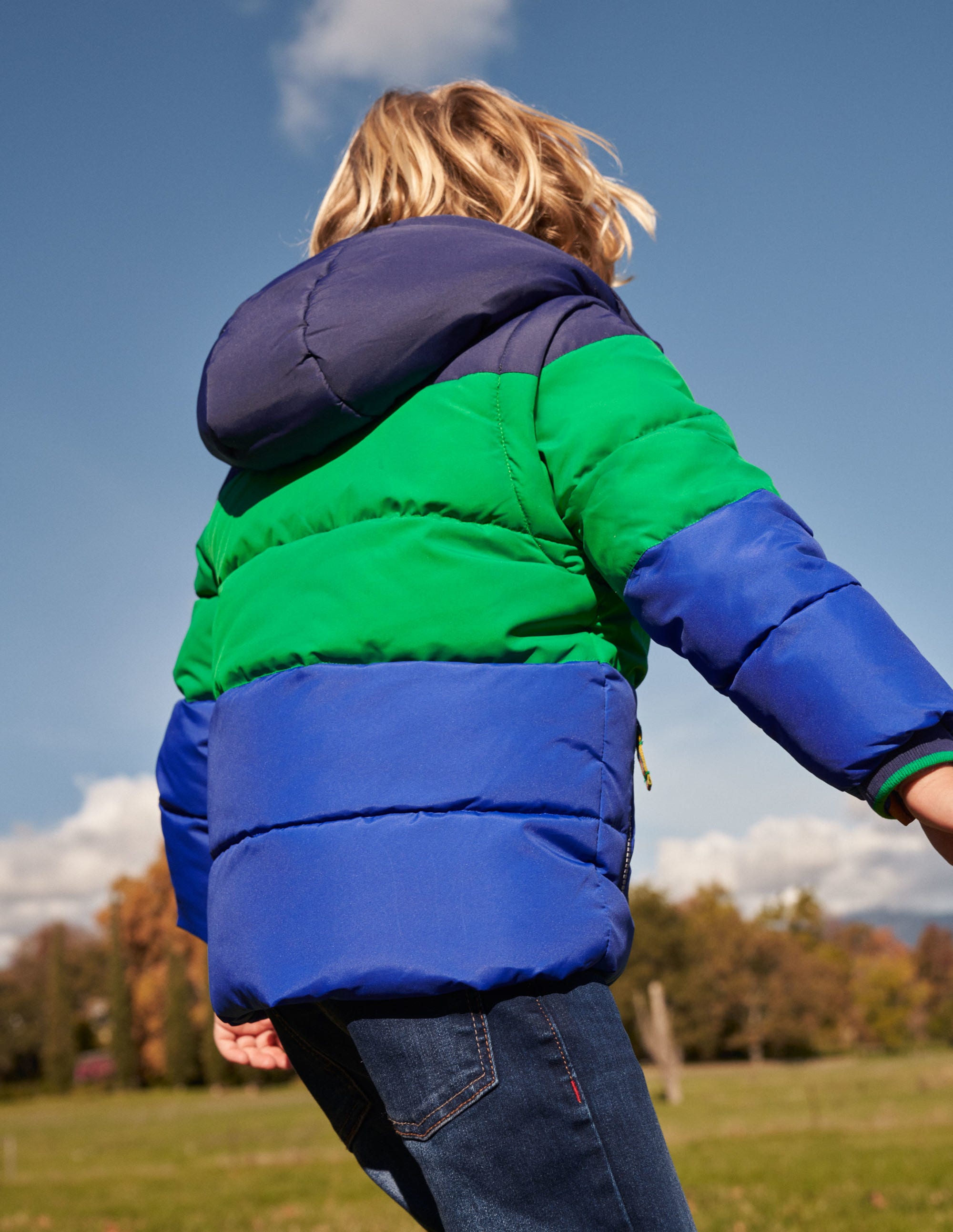 Colorblock 2-in-1 Puffer Jacket-College Navy/Green Colourblock - Image 6