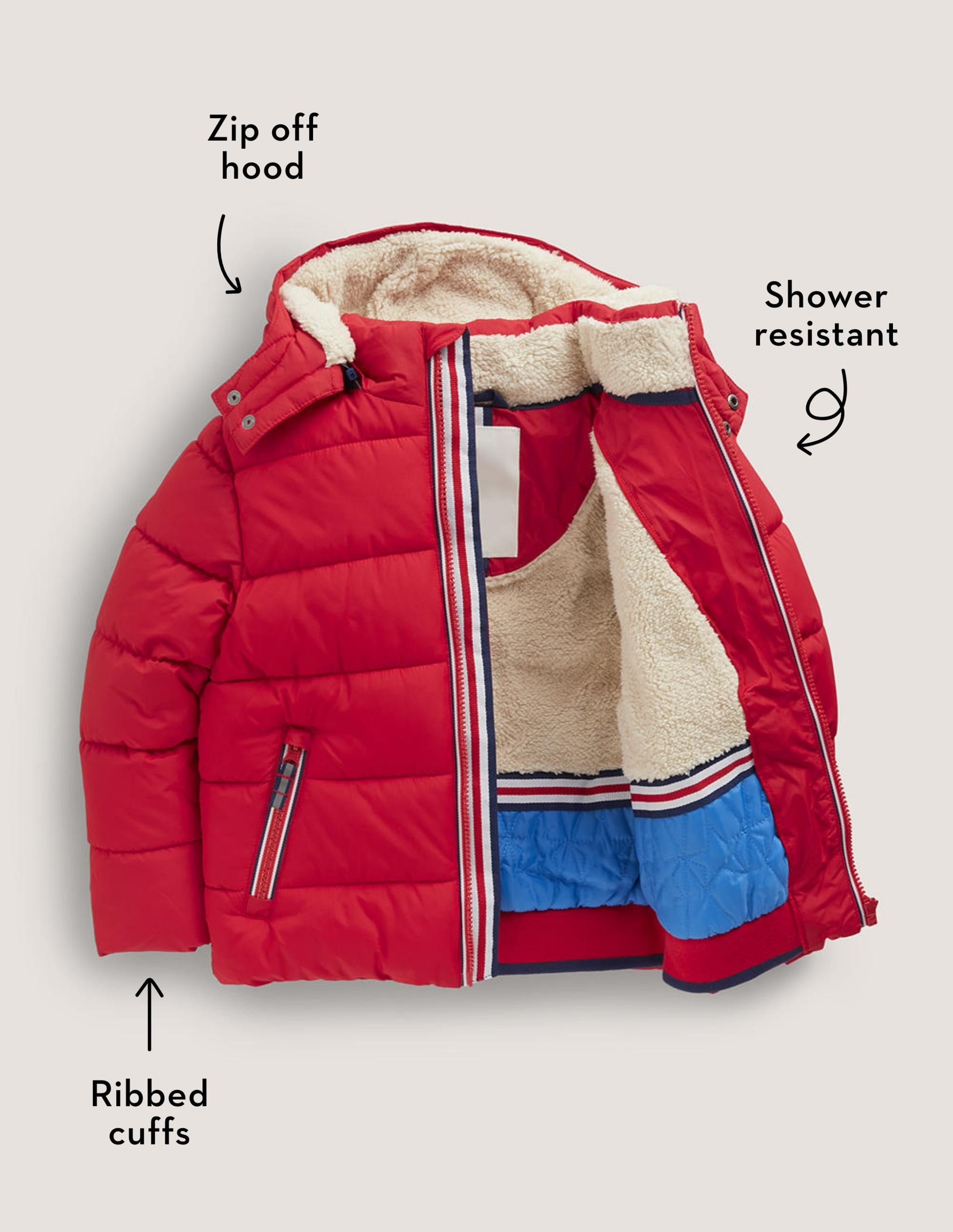 Red Waterproof Puffer Jacket-Rockabilly Red - Image 5