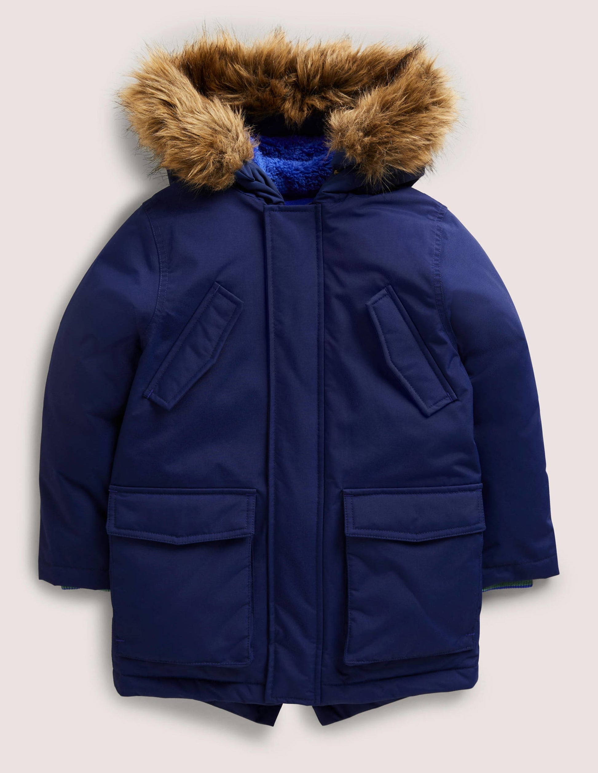 Navy Hooded Waterproof Parka-College Navy-1