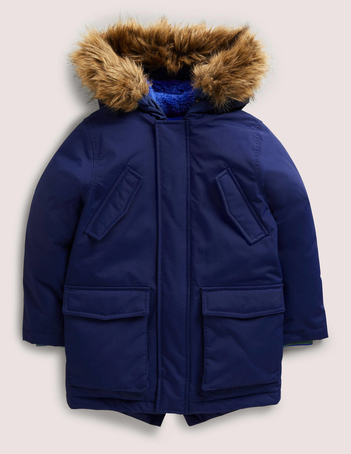 Navy Hooded Waterproof Parka-College Navy - Image 1