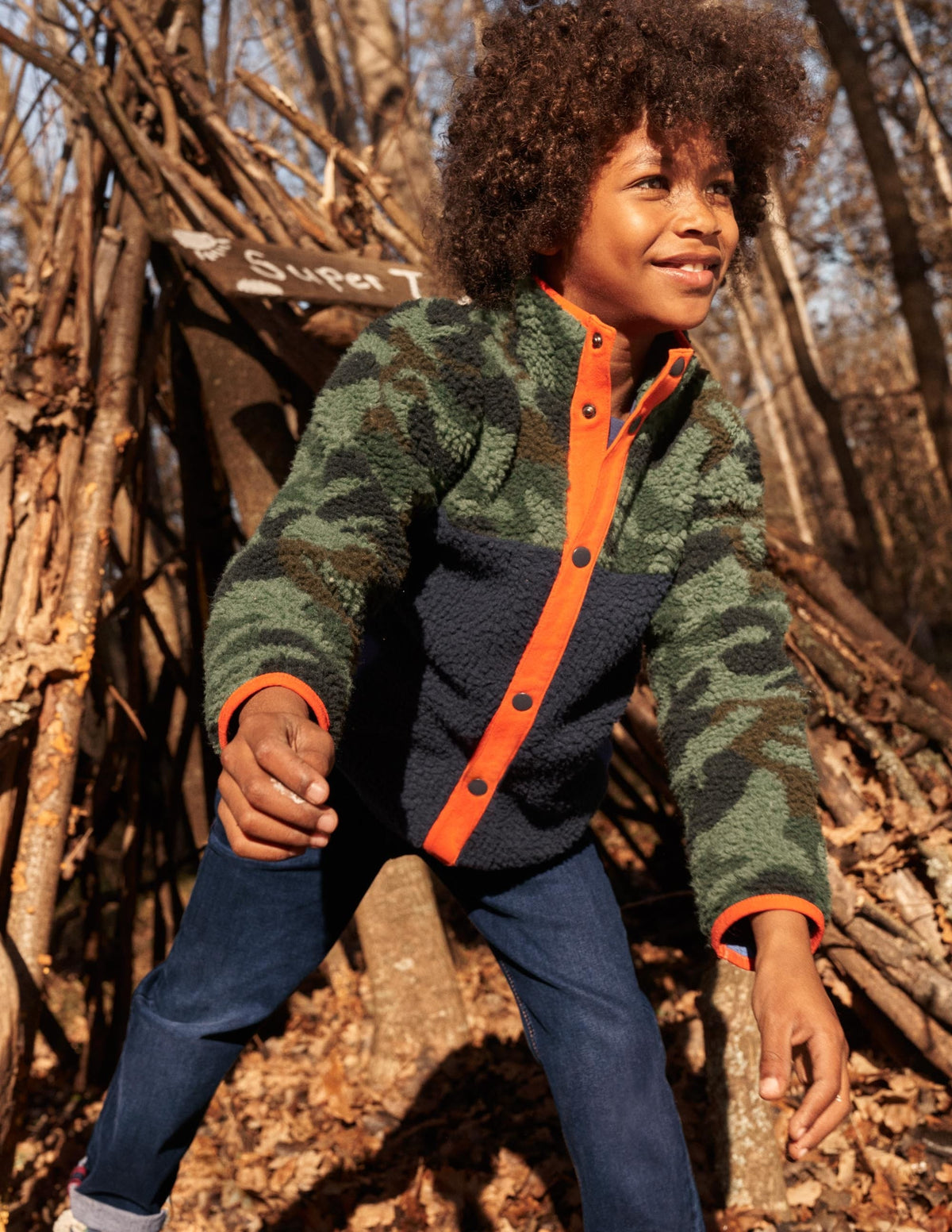 Borg Chuck-on Jacket-Colourblock Camo - Image 4