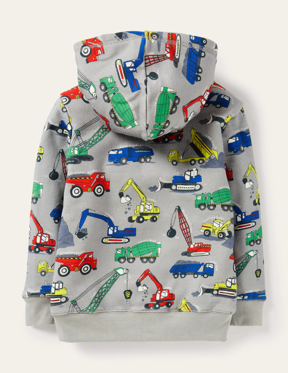 Shaggy-lined Printed Hoodie-Grey Marl Dig It-2