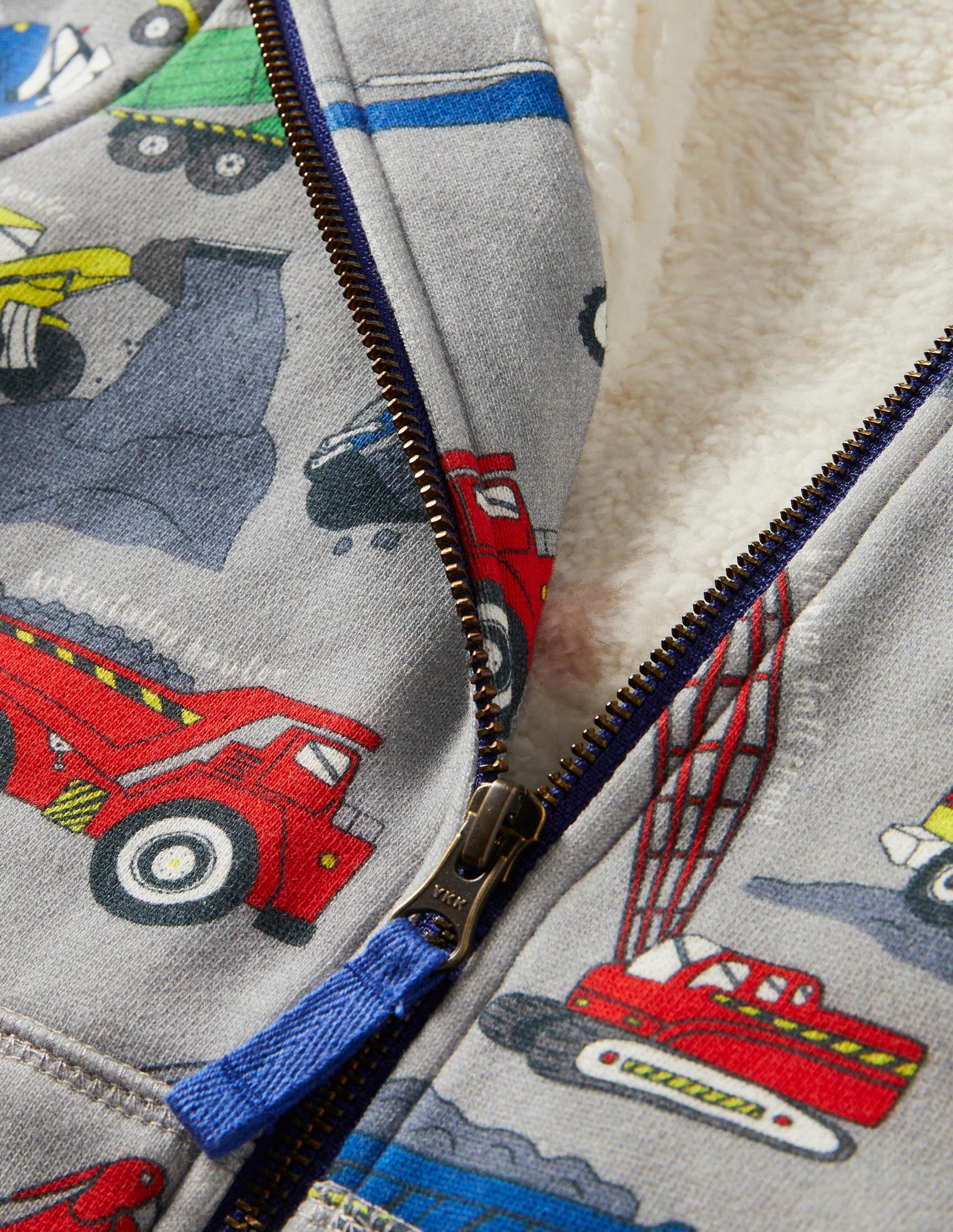 Shaggy-lined Printed Hoodie-Grey Marl Dig It - Image 3