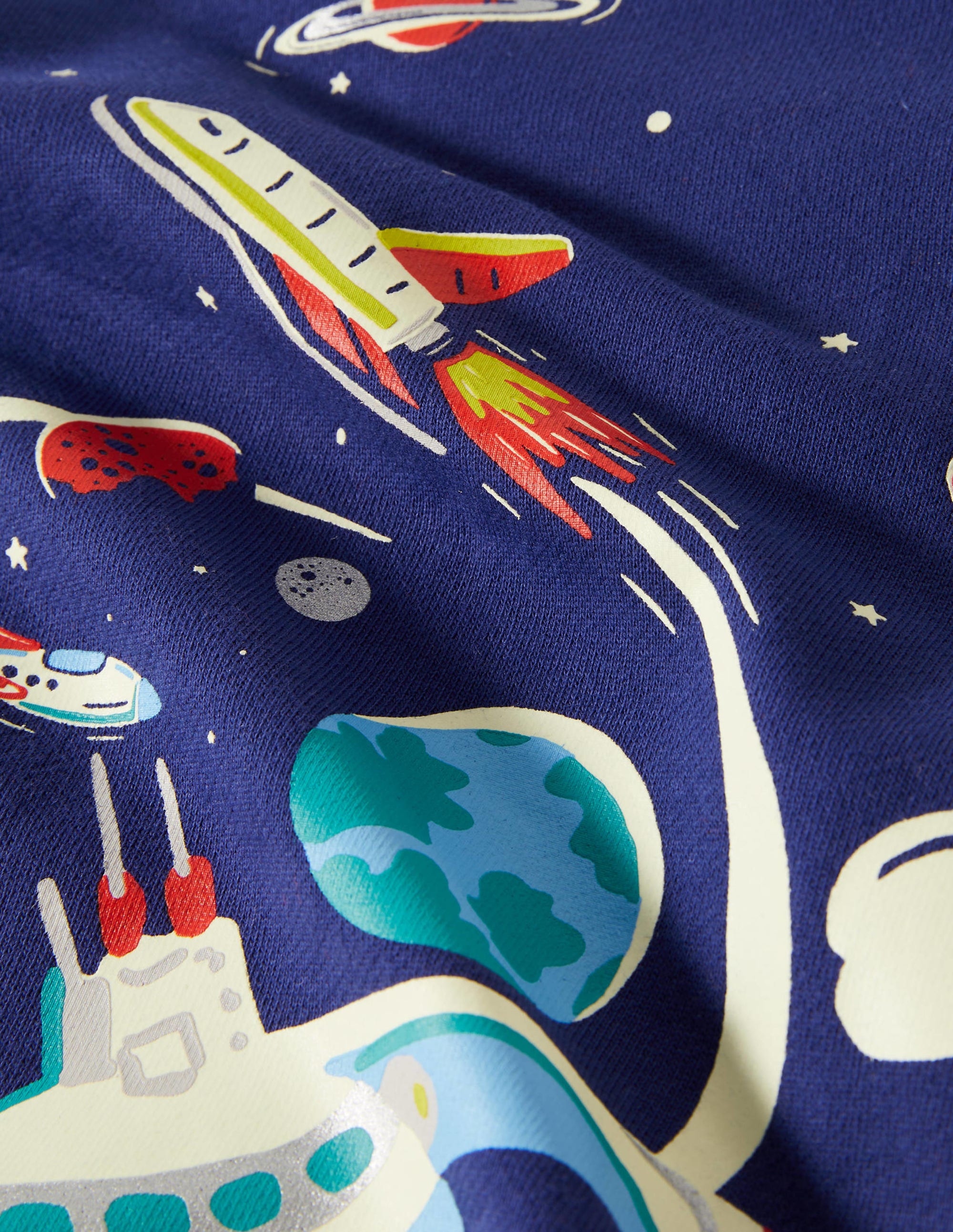 Glowing Space Sweatshirt-School Navy Space Print - Image 3