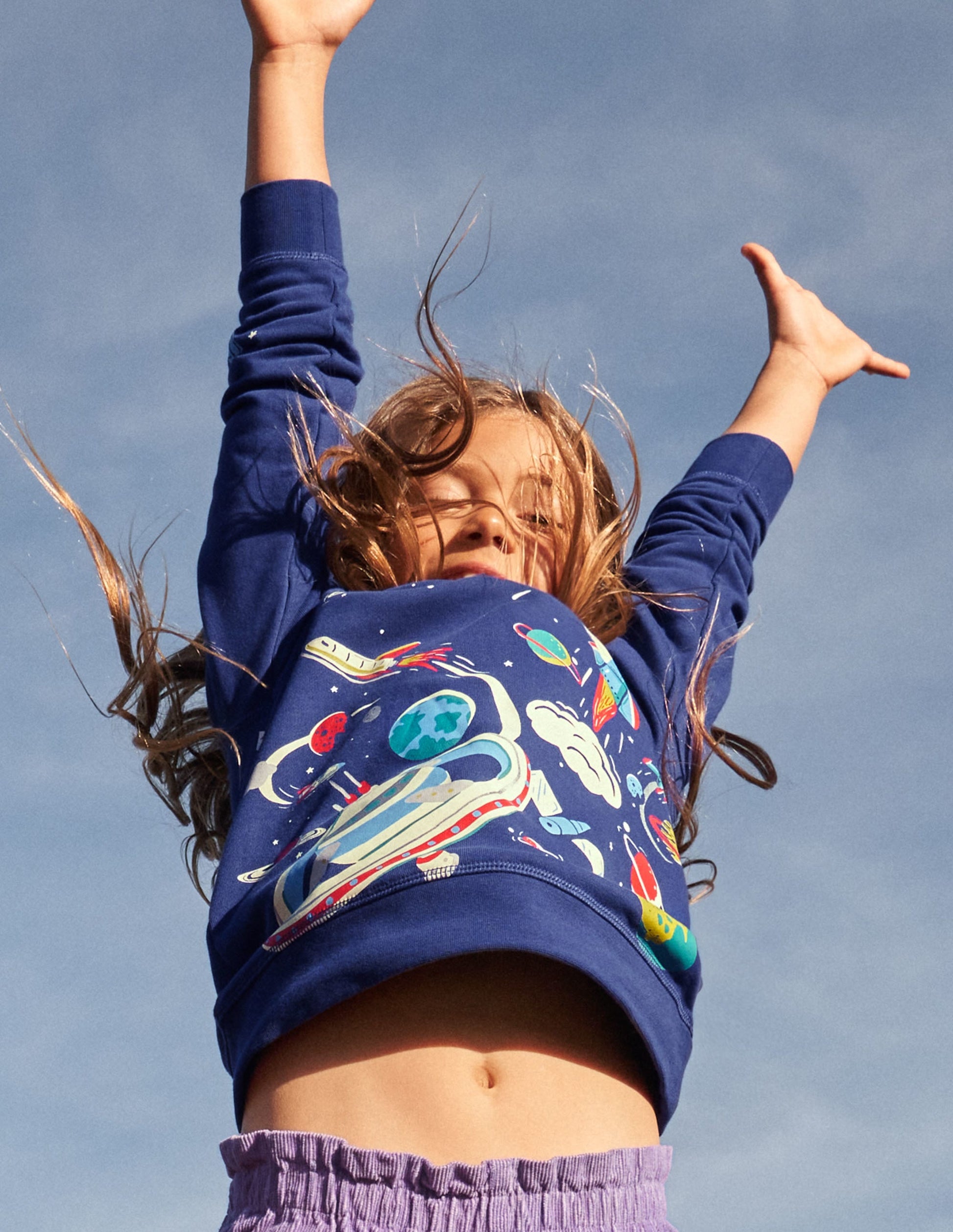Glowing Space Sweatshirt-School Navy Space Print-8