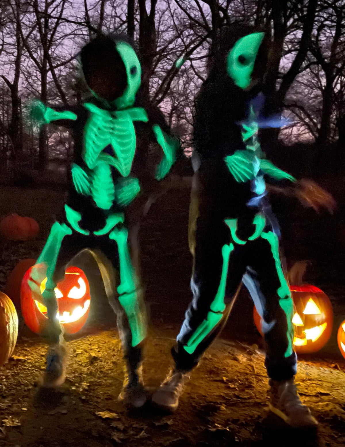 Halloween Glow Skeleton Hoodie-Smoke Grey Glowing Skeleton-8