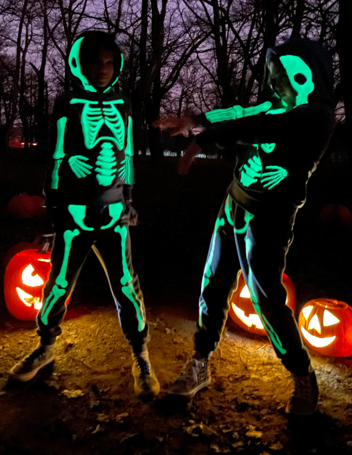 Halloween Skeleton Joggers-Smoke Grey Skeleton-7