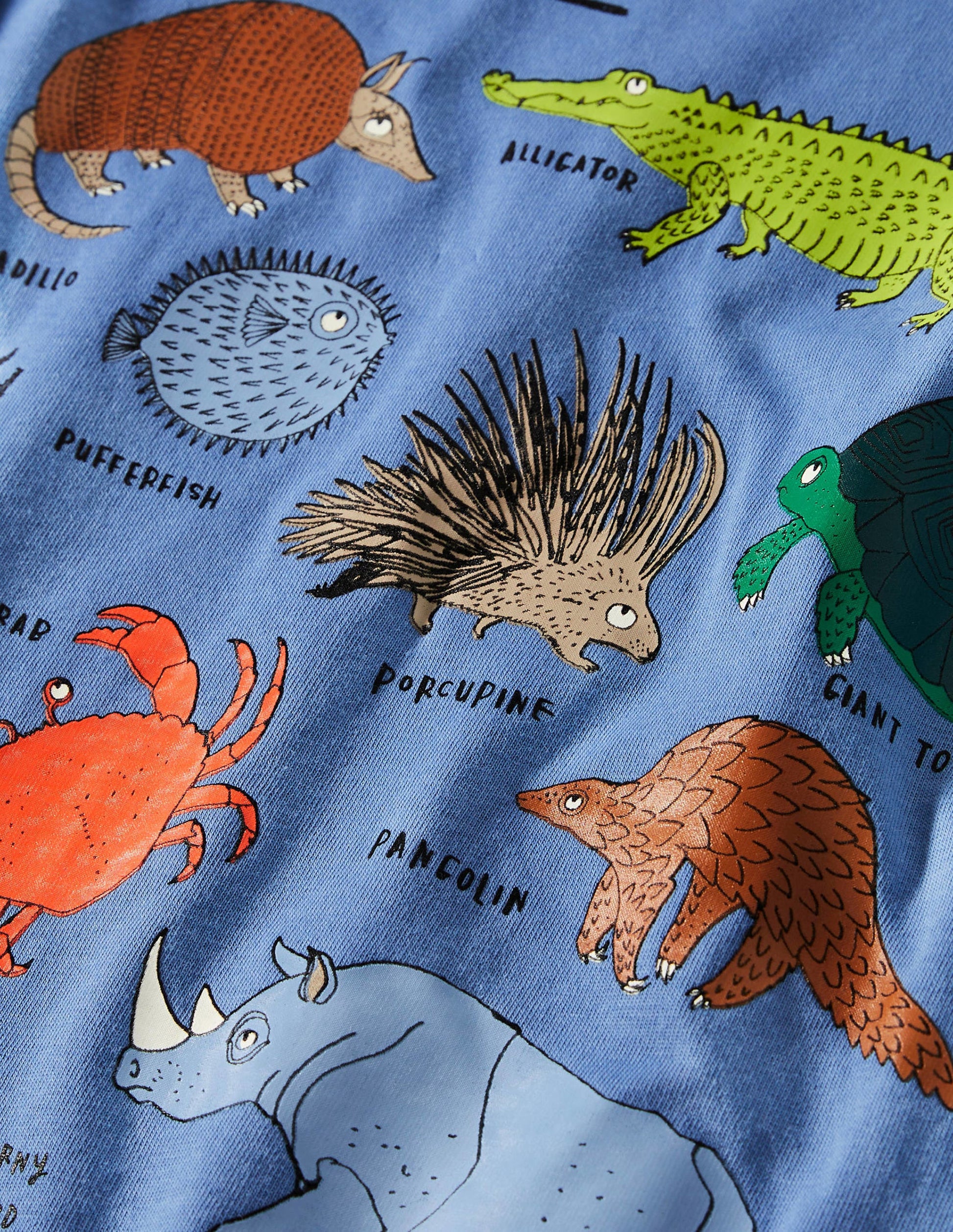 Logo Grid T-shirt-Elizabethan Blue Animals-3