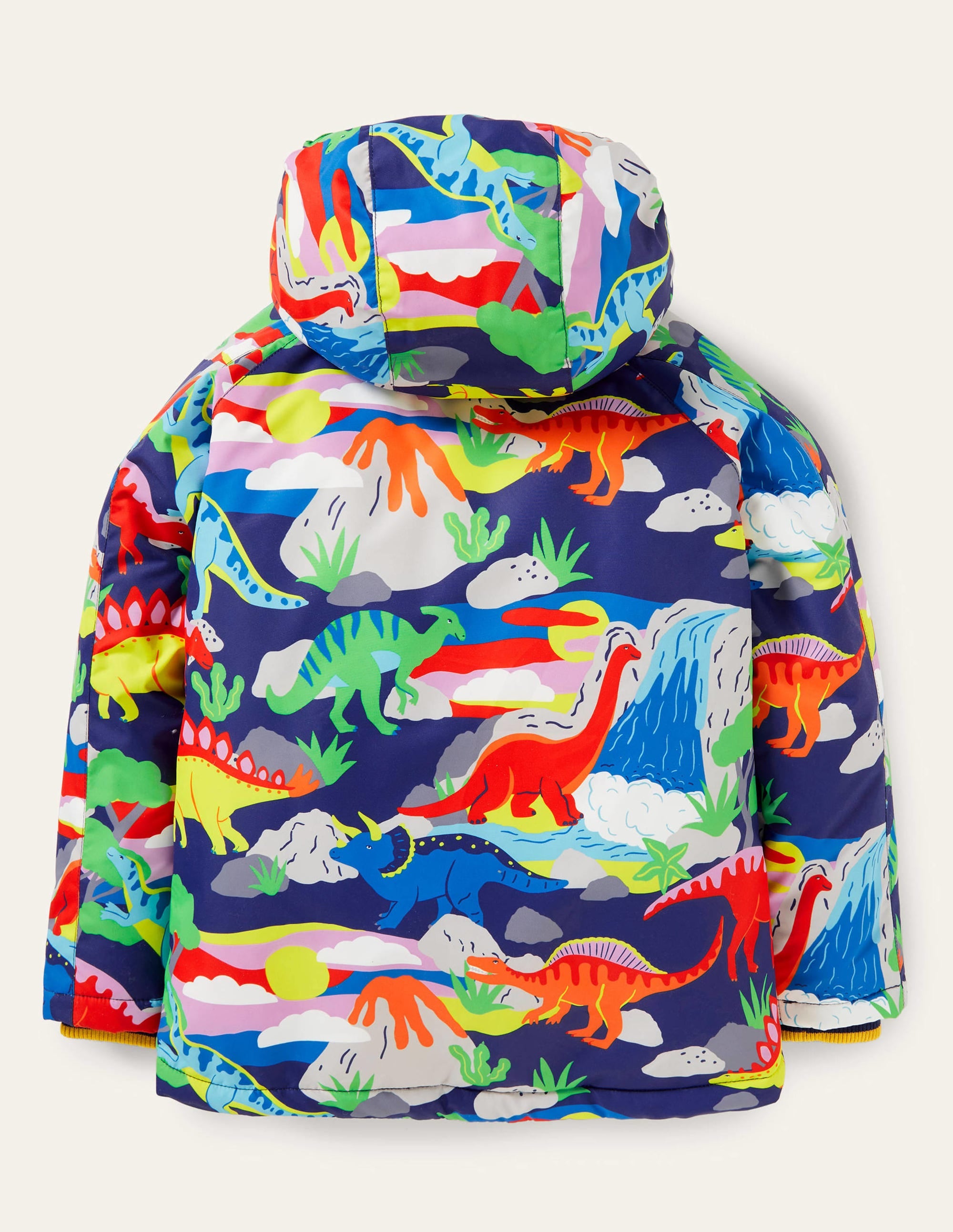Cosy Sherpa-lined Anorak-Starboard Blue Multi Dino - Image 2