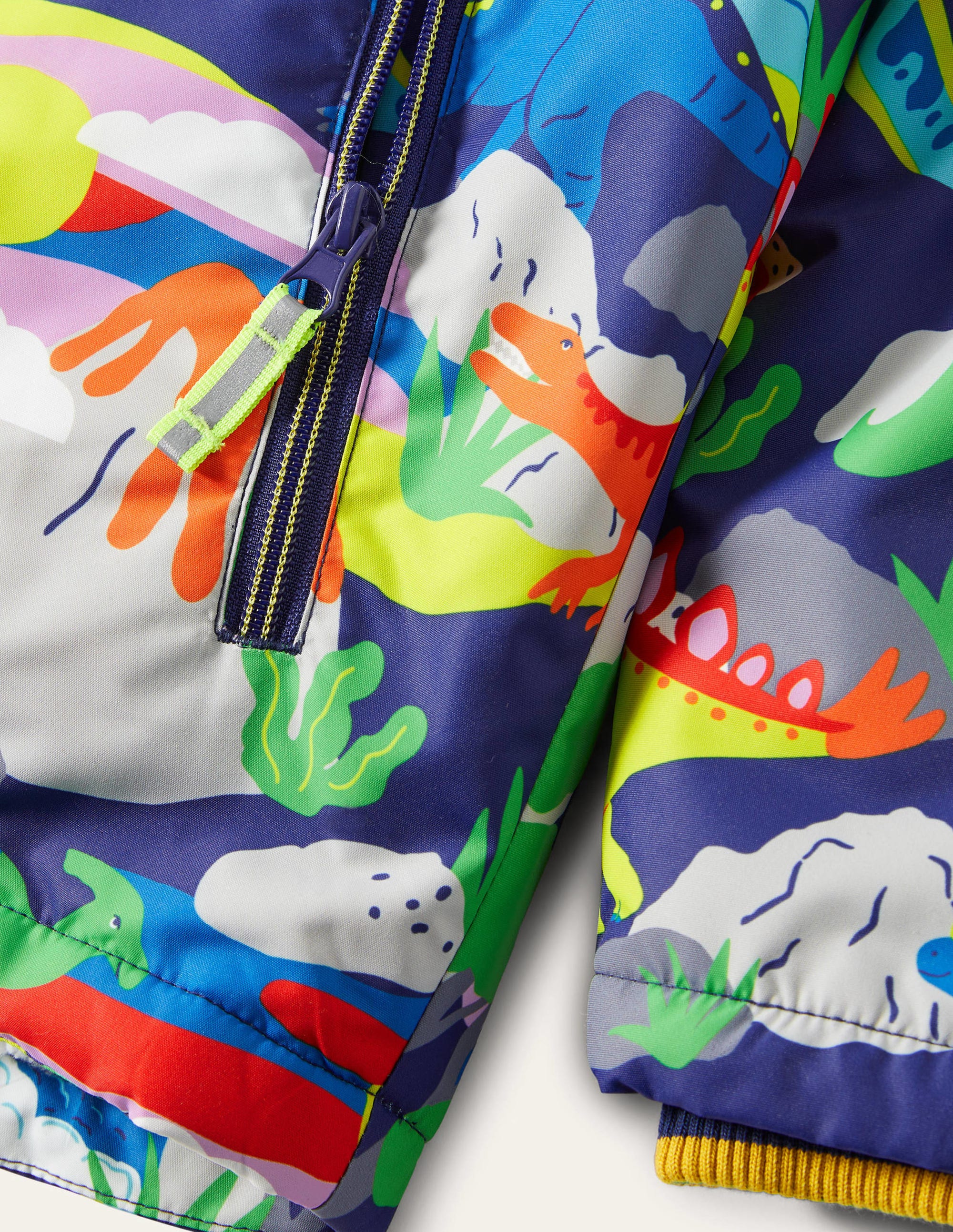 Cosy Sherpa-lined Anorak-Starboard Blue Multi Dino - Image 3