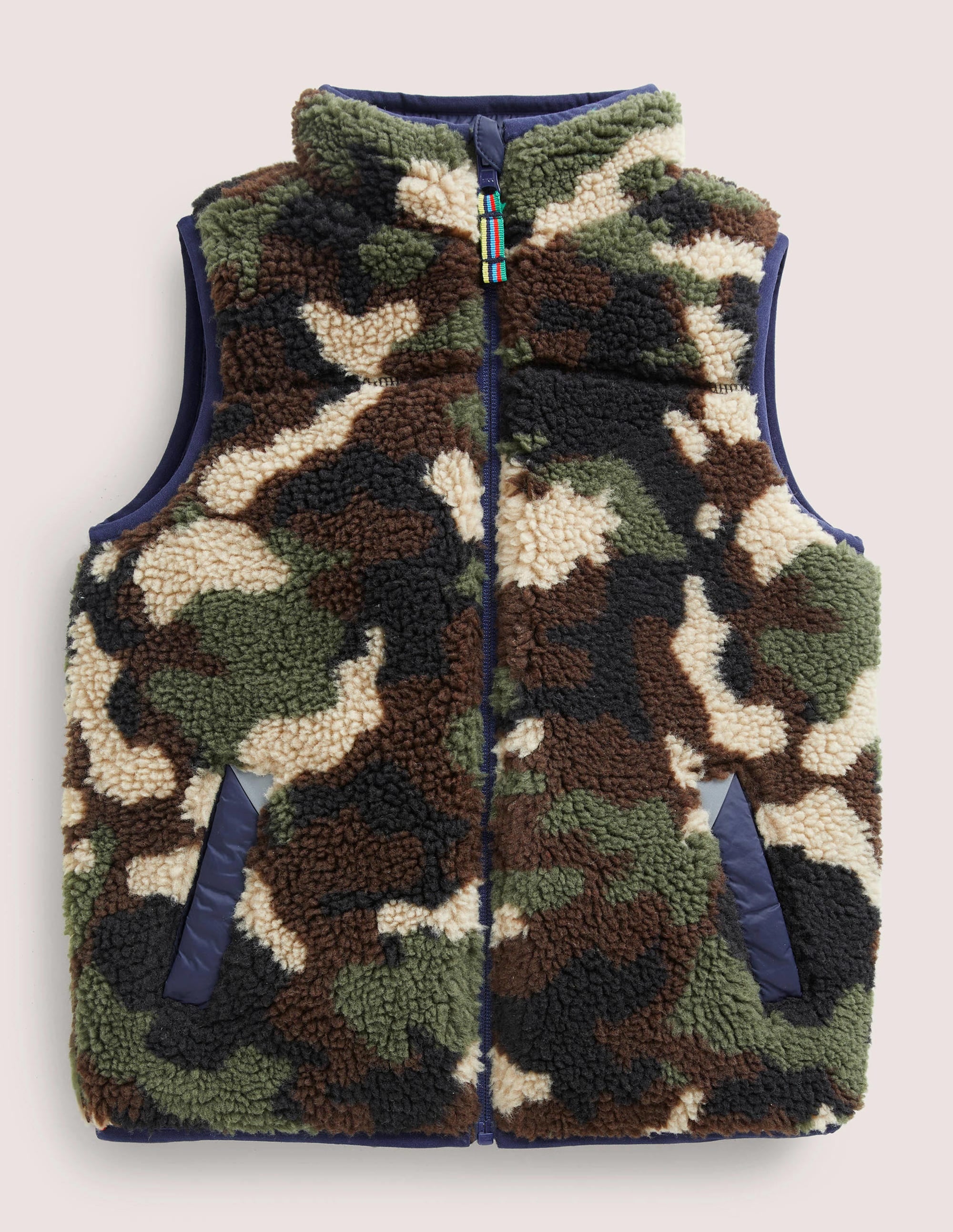 Reversible Navy/Camo Borg Gilet-College Navy/Camo Borg - Image 1