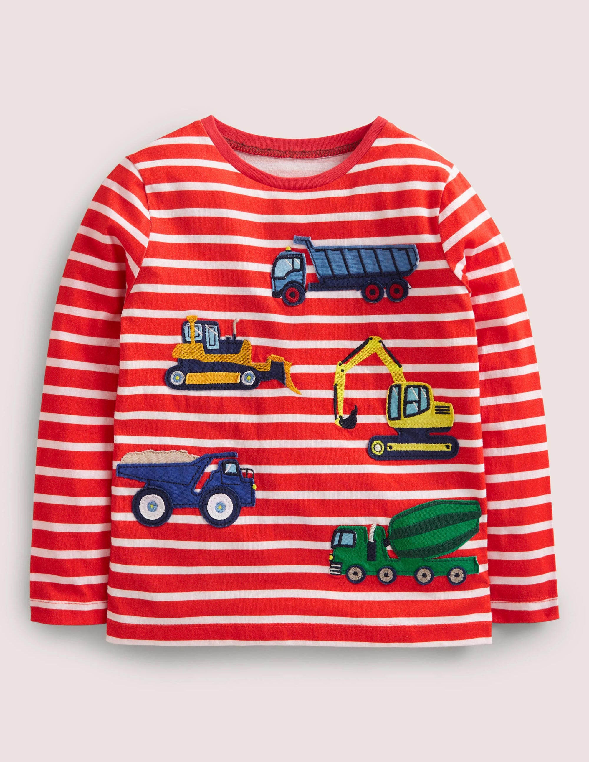 Appliqué Breton T-shirt-Strawberry Tart Red Trucks - Image 1