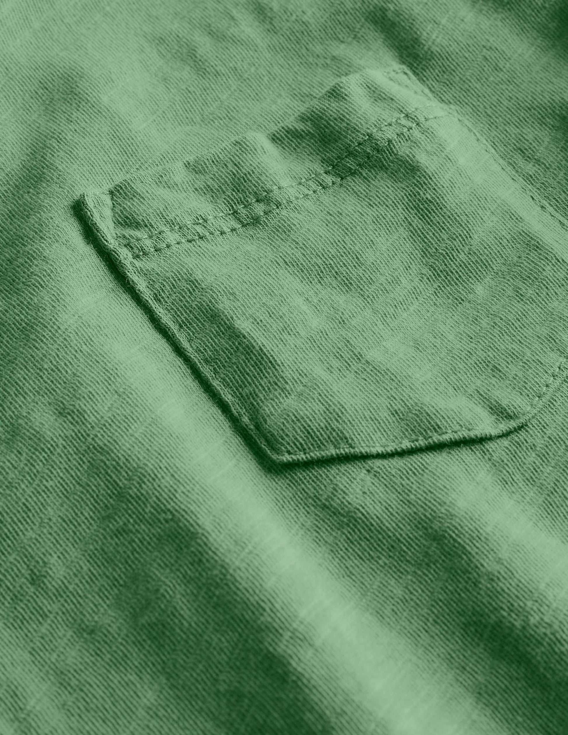 Striped Washed Slub T-shirt-Deep Grass Green-3