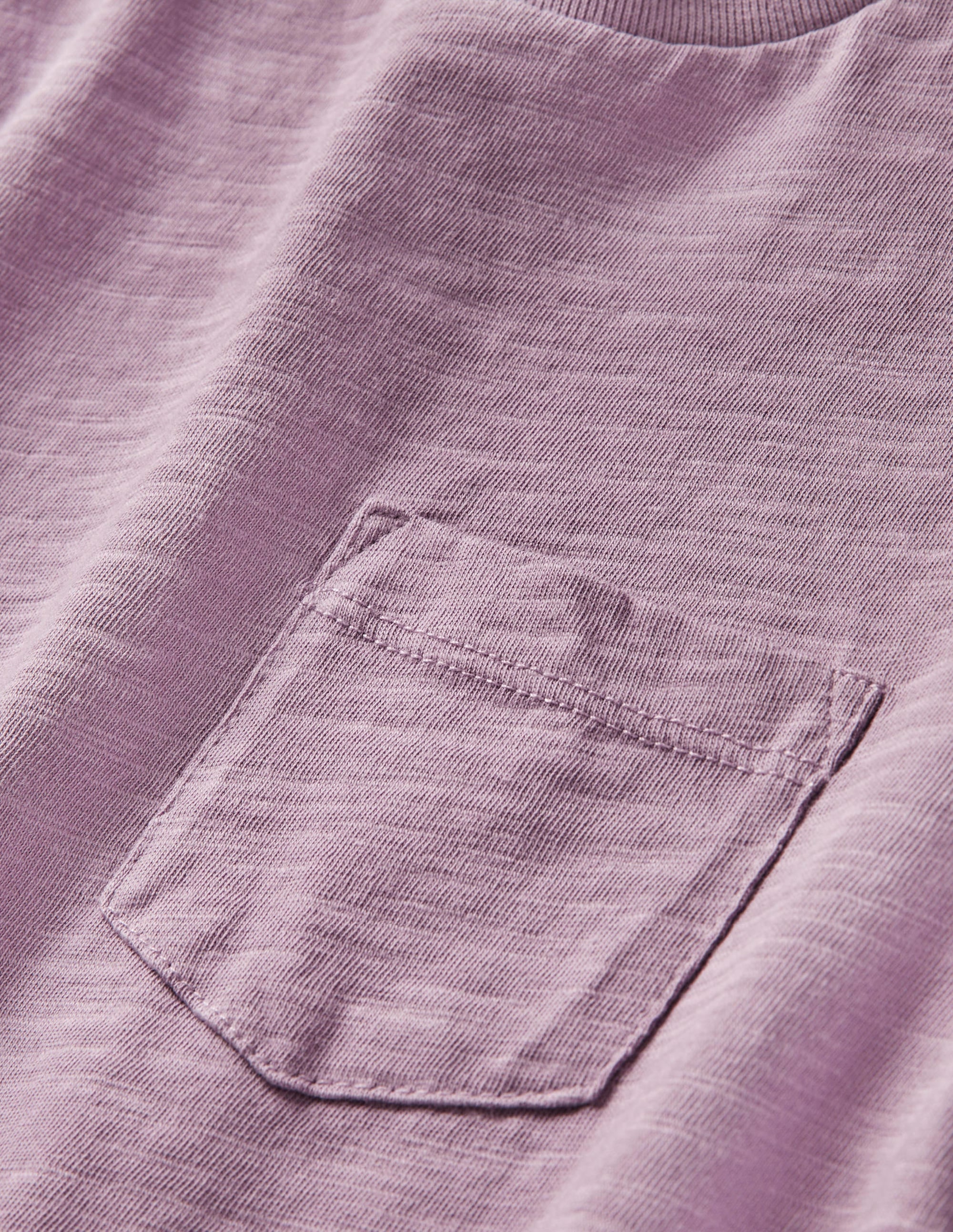 Striped Washed Slub T-shirt-Soft Heather Purple - Image 3