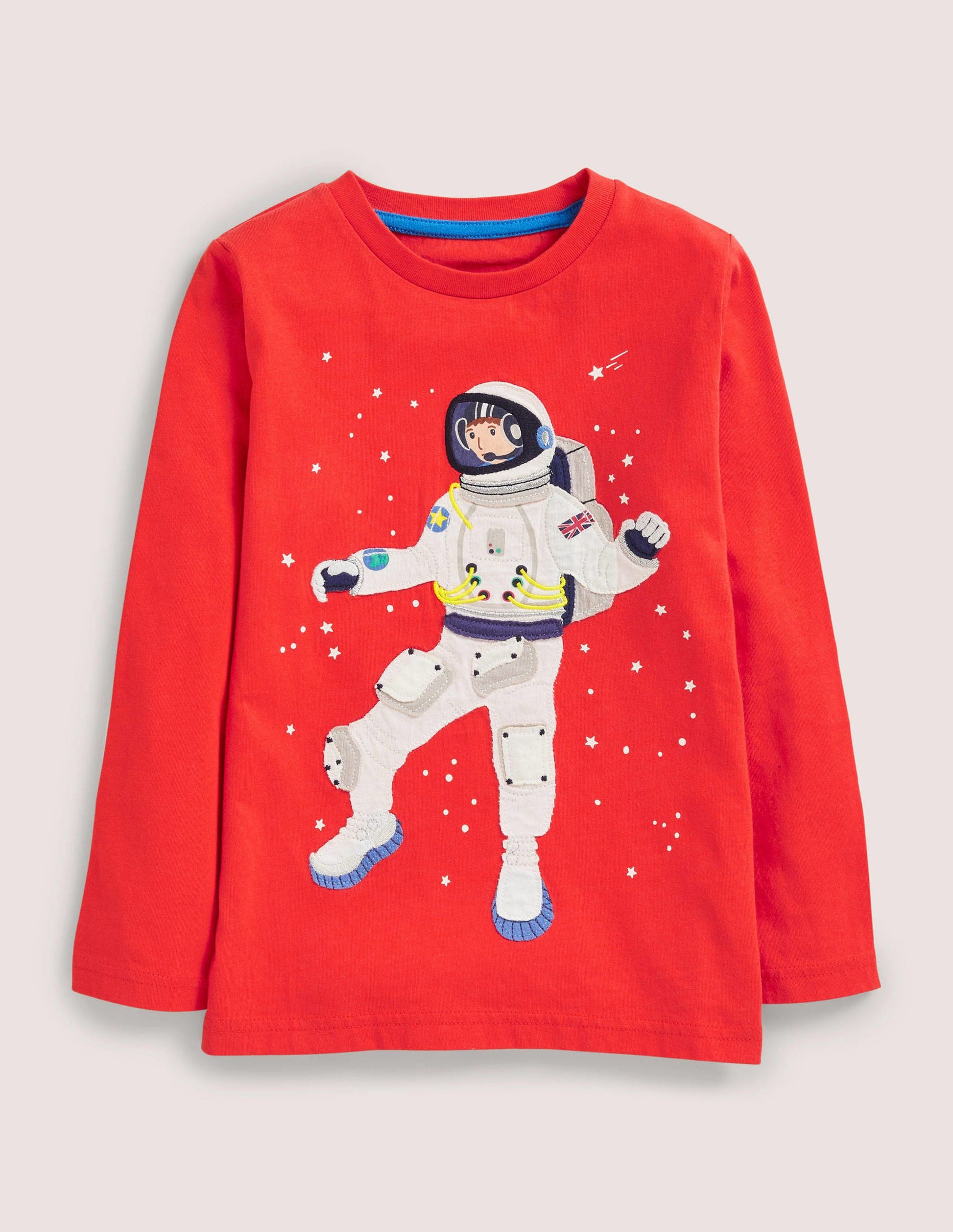 Spaceman Applique T-Shirt-Rockabilly Red Spaceman-1