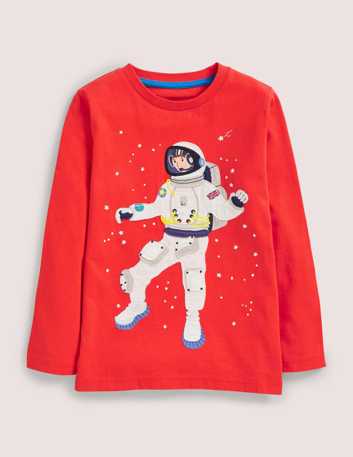 Spaceman Applique T-Shirt-Rockabilly Red Spaceman - Image 1