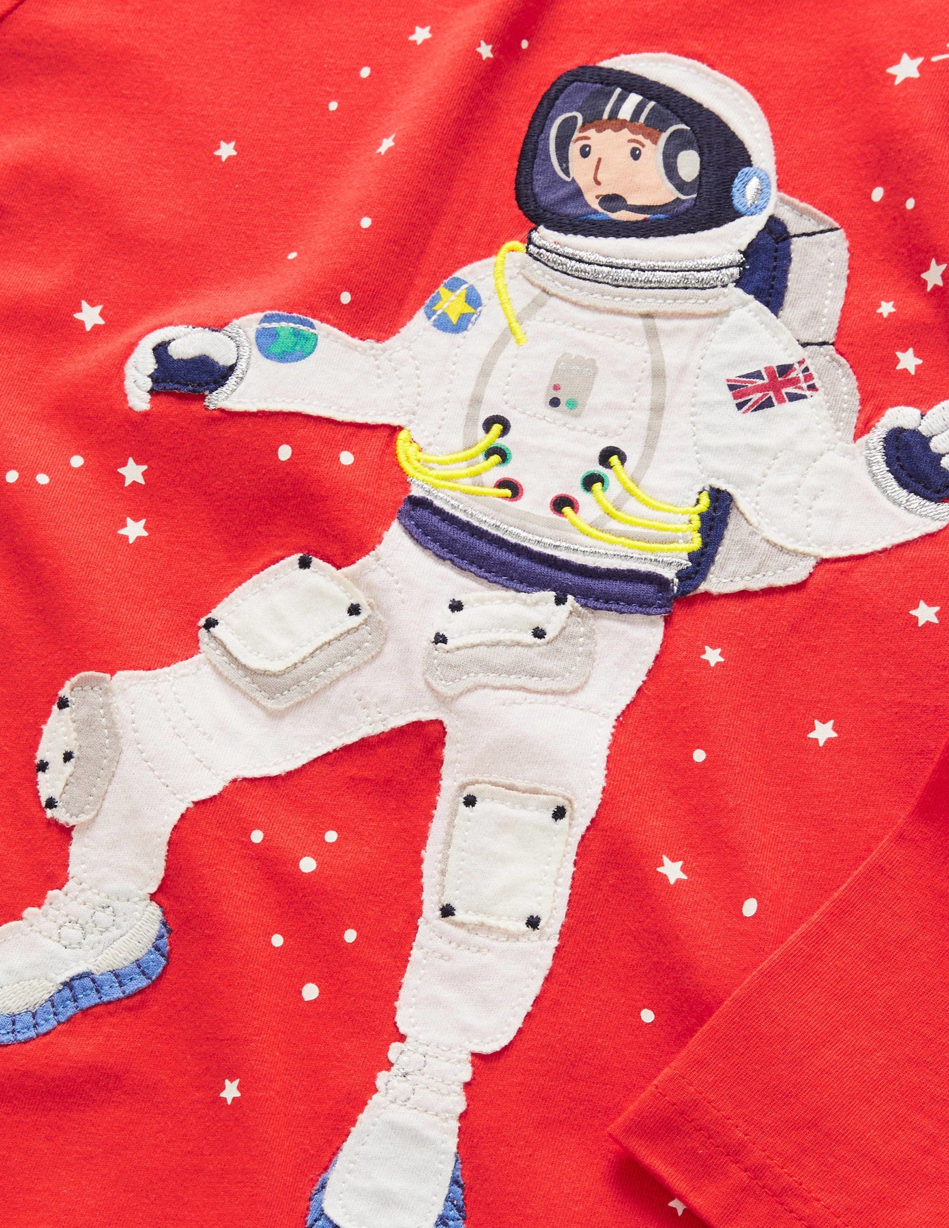 Spaceman Applique T-Shirt-Rockabilly Red Spaceman-3